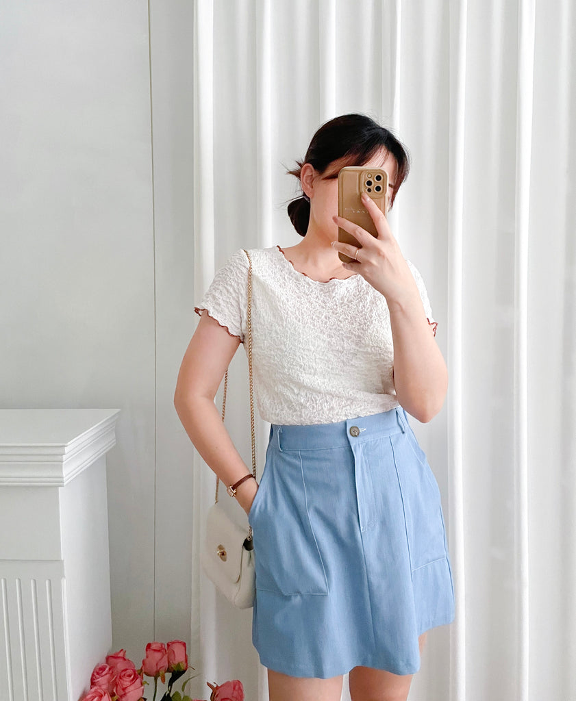 Slim a-line Denim 超舒適輕身寬鬆牛仔色車線, Skirt/ SK8728 (Midnightblue sold out)