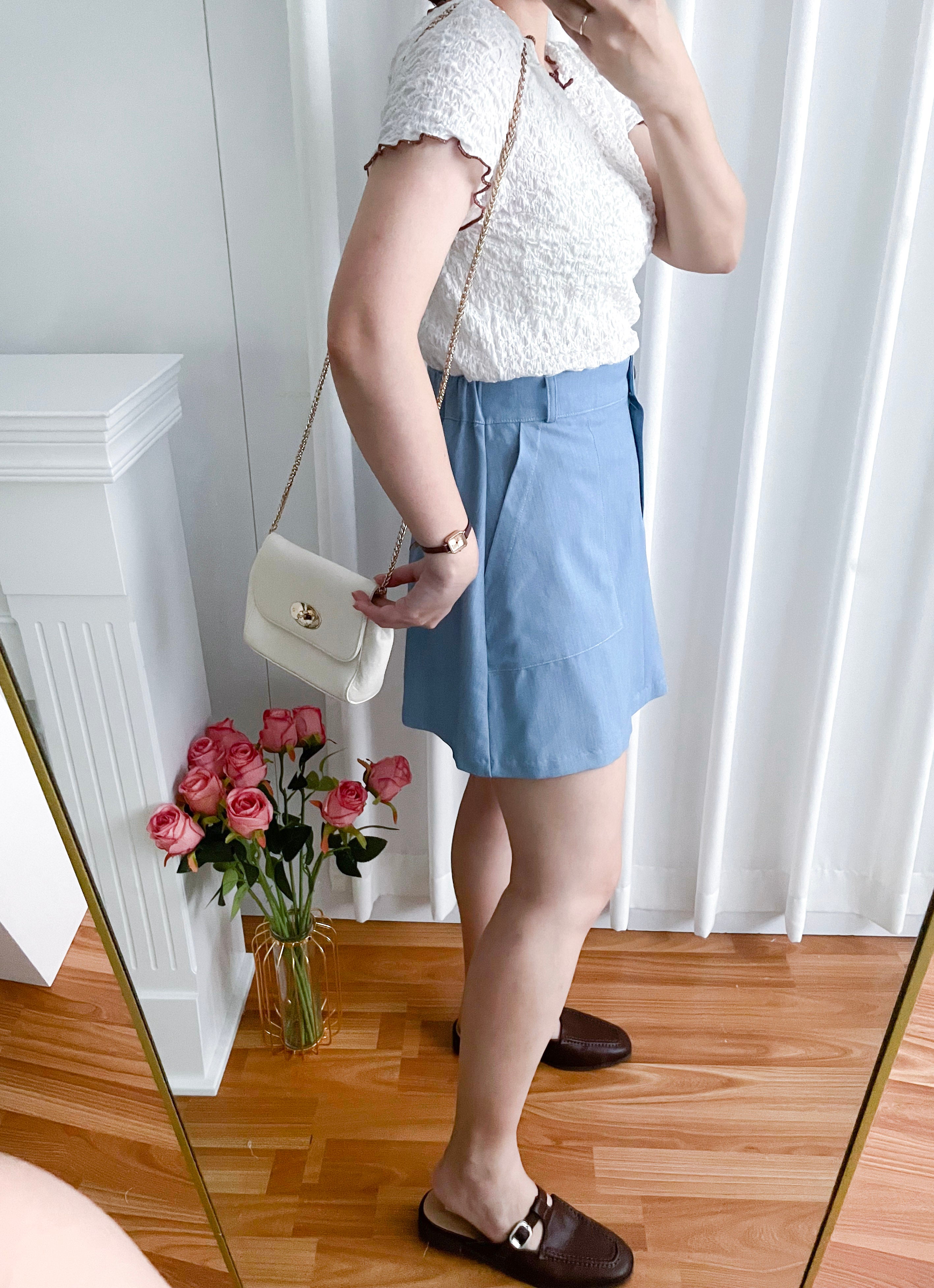 Slim a-line Denim 超舒適輕身寬鬆牛仔色車線, Skirt/ SK8728 (Midnightblue sold out)