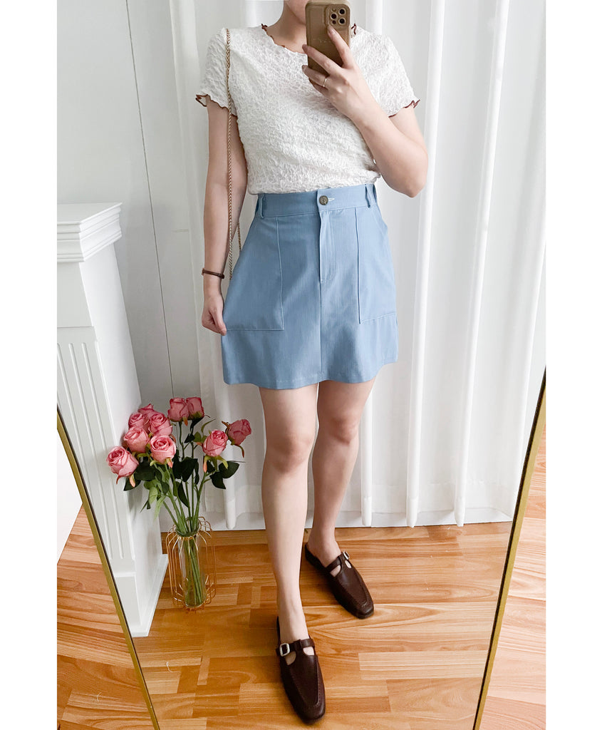 Slim a-line Denim 超舒適輕身寬鬆牛仔色車線, Skirt/ SK8728 (Midnightblue sold out)