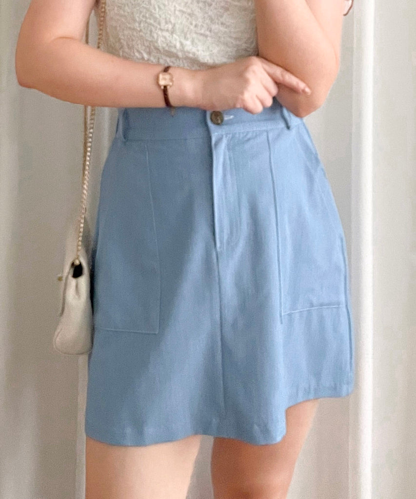 Slim a-line Denim 超舒適輕身寬鬆牛仔色車線, Skirt/ SK8728 (Midnightblue sold out)