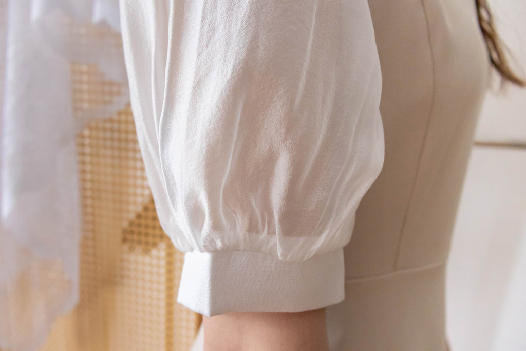 Beige Chiffon 色澤雪紡袖口微彈杏色修腰連身裙, Dress/ DS9273