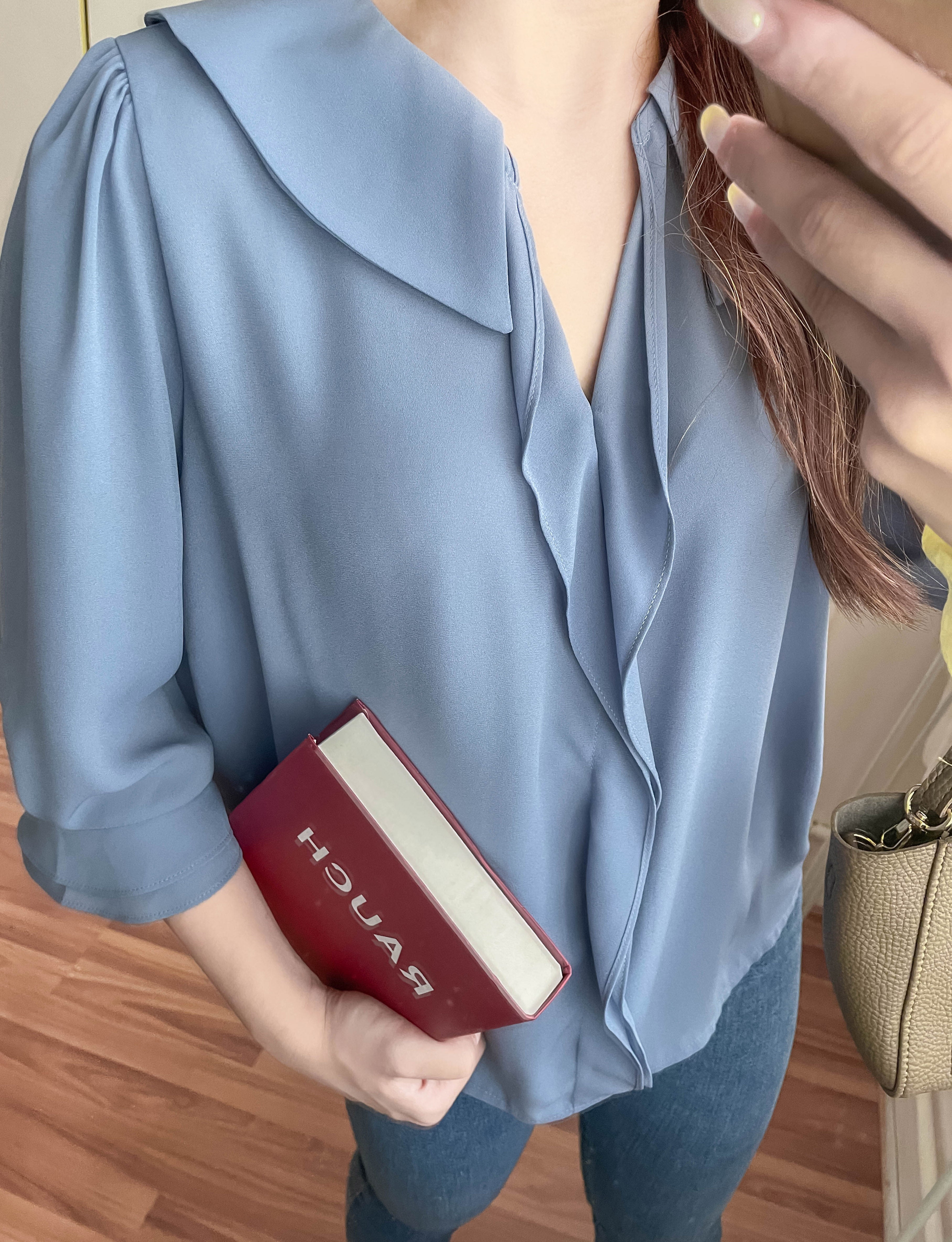 Sophist 垂感立體領口雙層手袖雪紡, Blouse/ BU8961