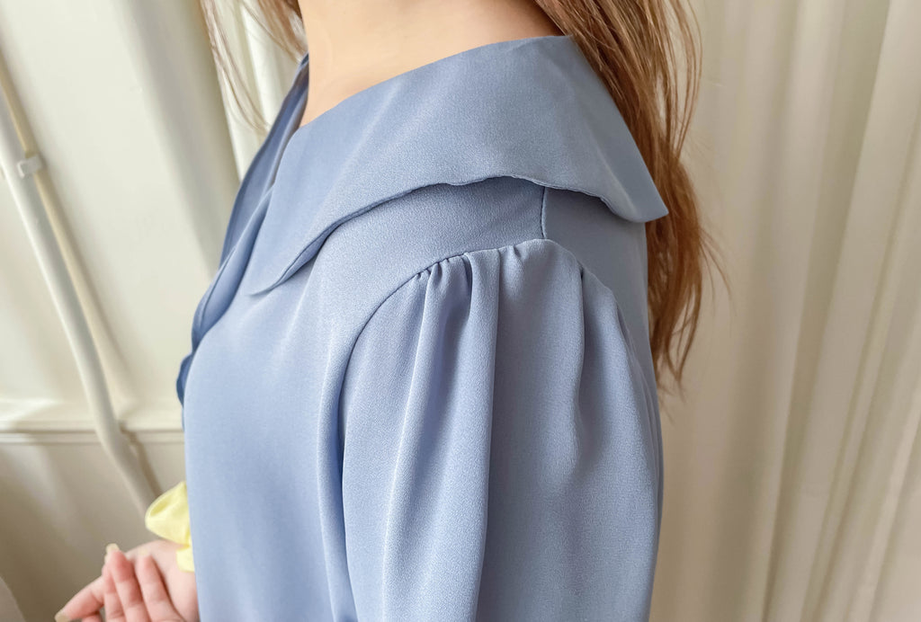 Sophist 垂感立體領口雙層手袖雪紡, Blouse/ BU8961
