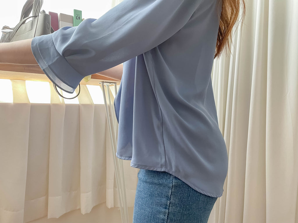 Sophist 垂感立體領口雙層手袖雪紡, Blouse/ BU8961