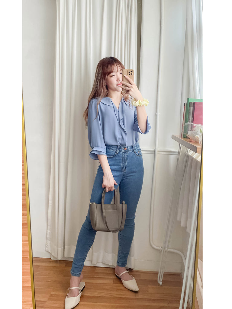 Sophist 垂感立體領口雙層手袖雪紡, Blouse/ BU8961