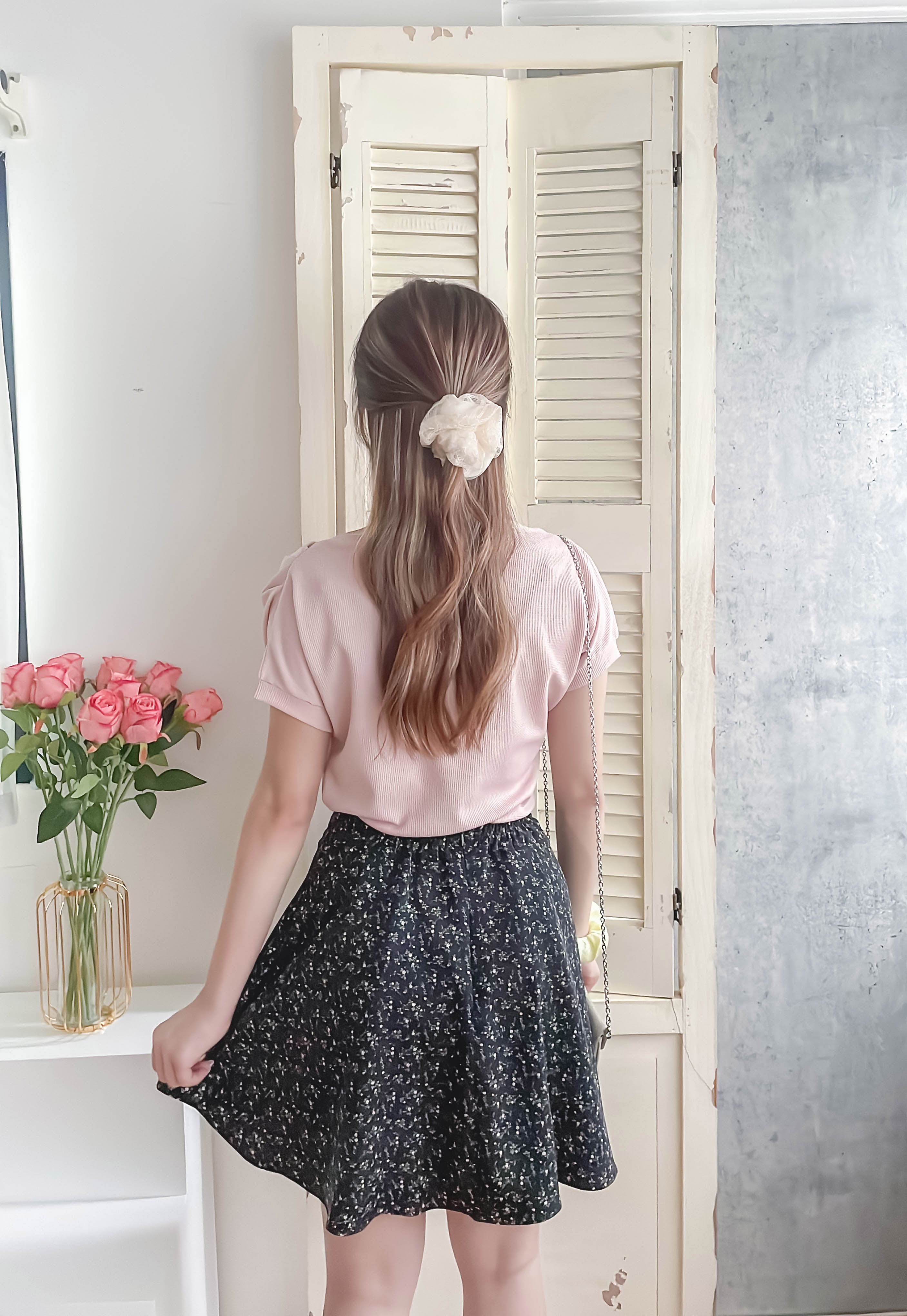 Garden 清雅花枝防走光百搭防皺花裙, Skirt/ SK8726 (Ivory sold out)