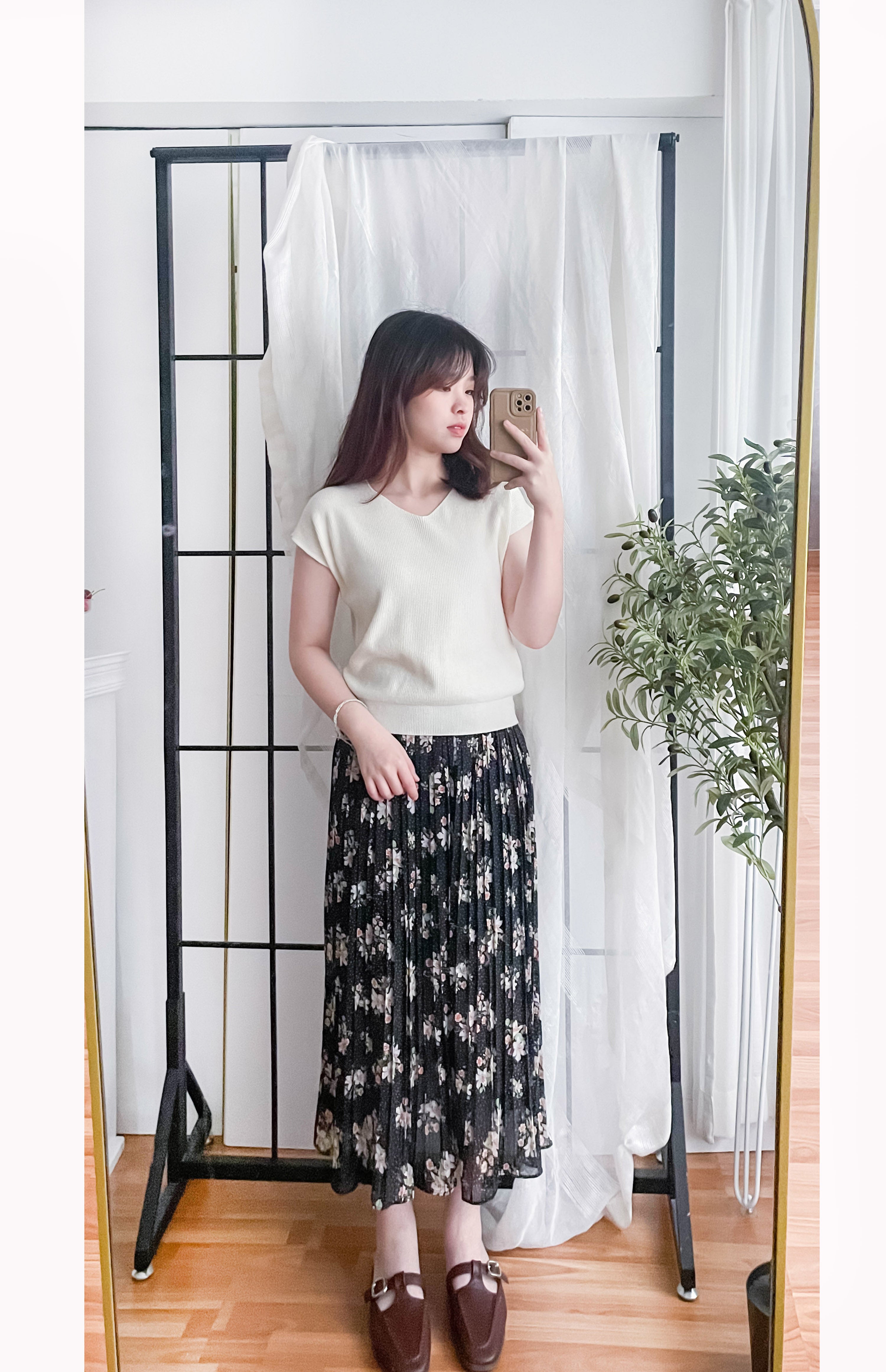 Knit 小袖V領棉棉針織上衣, Top/ TP8880