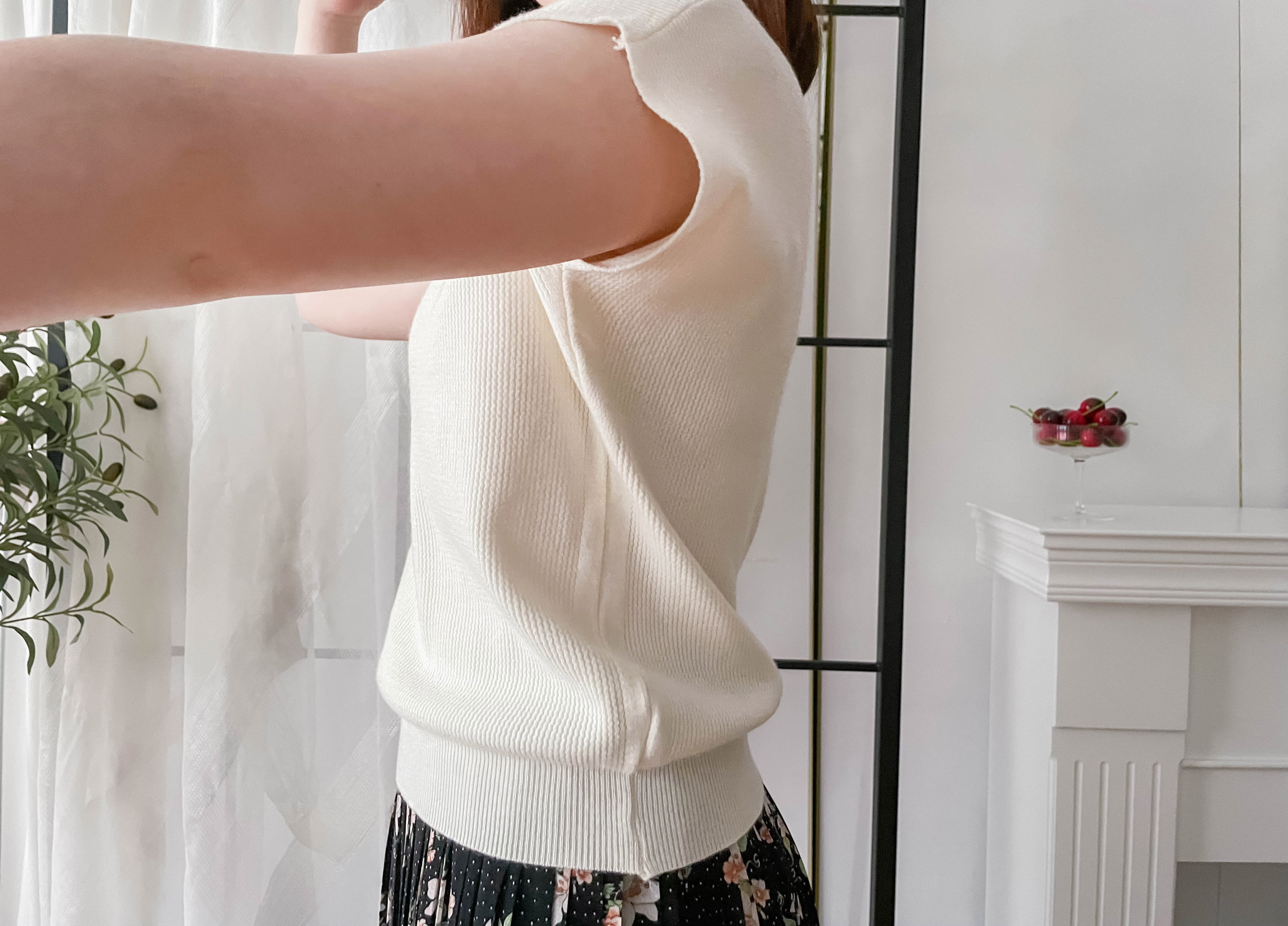 Knit 小袖V領棉棉針織上衣, Top/ TP8880