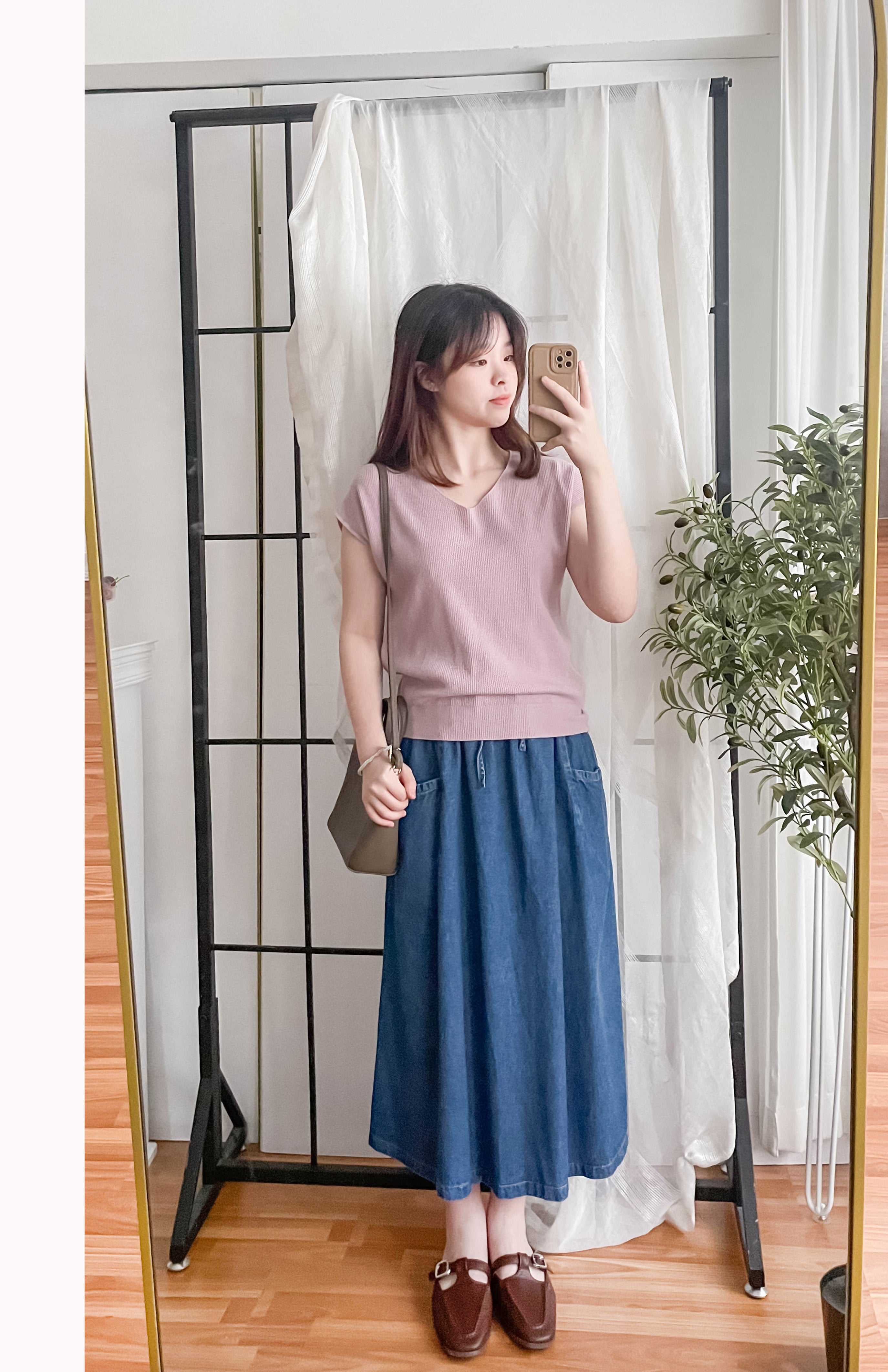 Knit 小袖V領棉棉針織上衣, Top/ TP8880