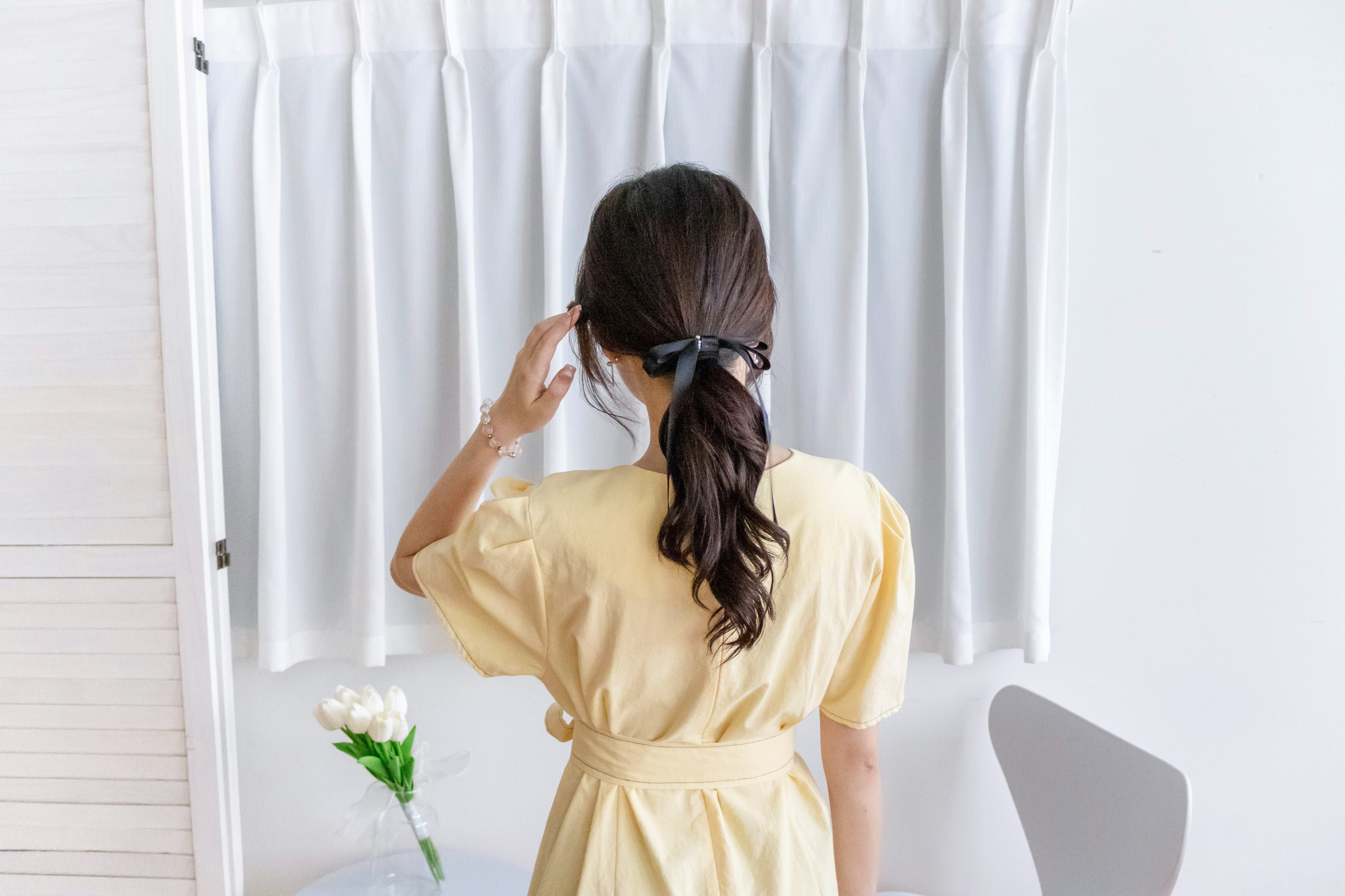 Black little Pearl ribbon, Hairband/ HA8119
