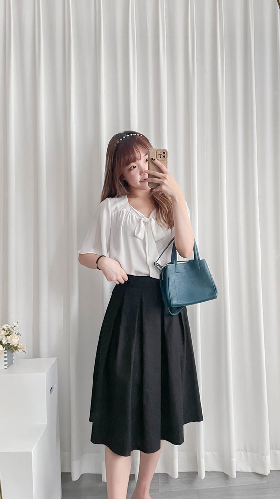 Pleated Midi 百搭純色內百褶中長裙, Skirt/ SK8737
