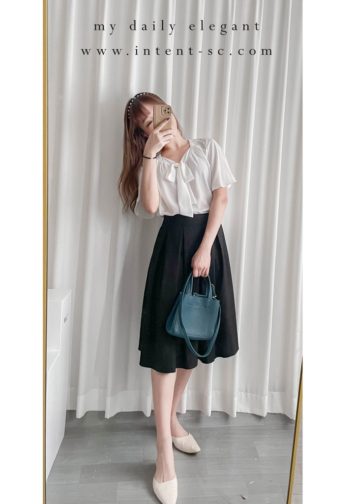 Pleated Midi 百搭純色內百褶中長裙, Skirt/ SK8737