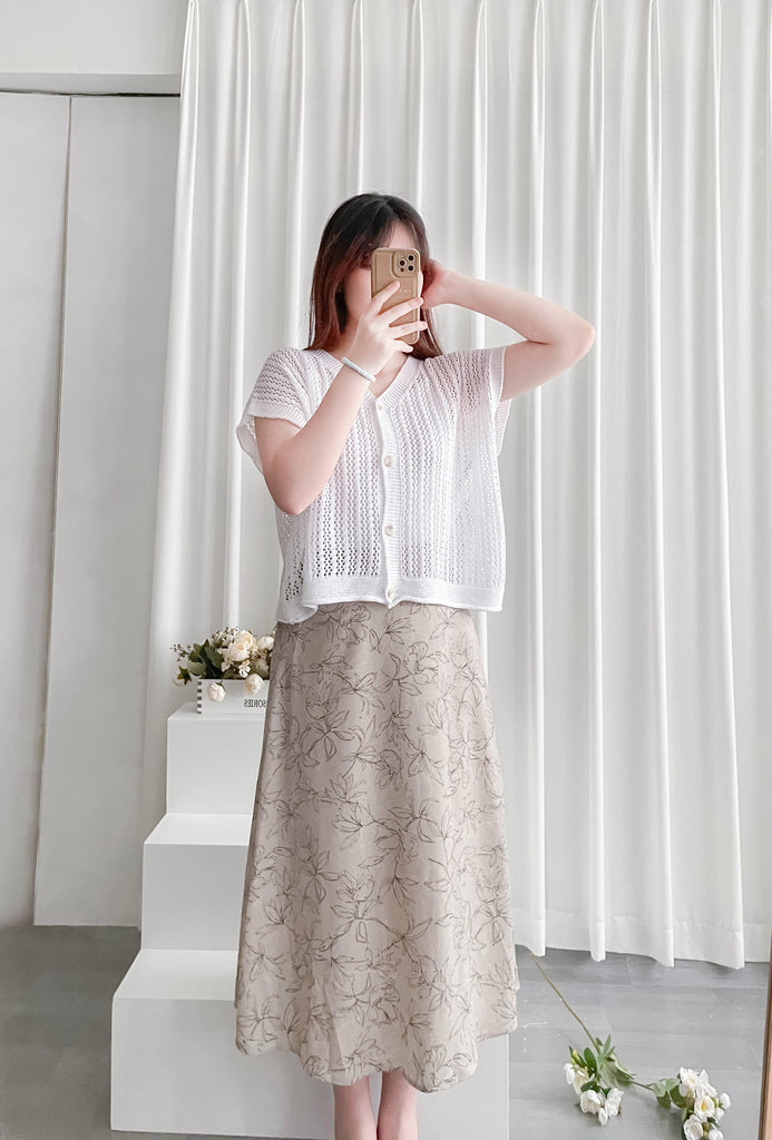 Blooming Tulip 優雅線條盛放鬱金香微傘裙, Dress/ SK8738