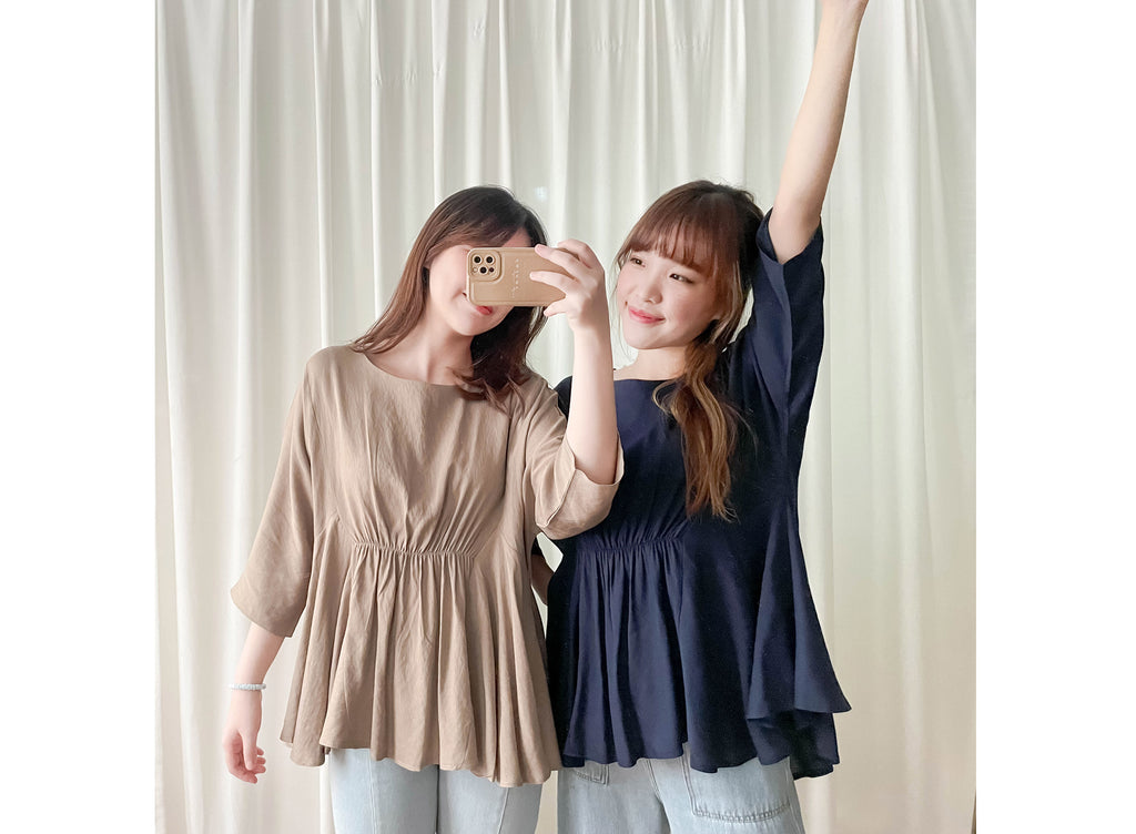 Sandra 飄飄衣身前橡筋皺褶上衣, Top/ BU8963