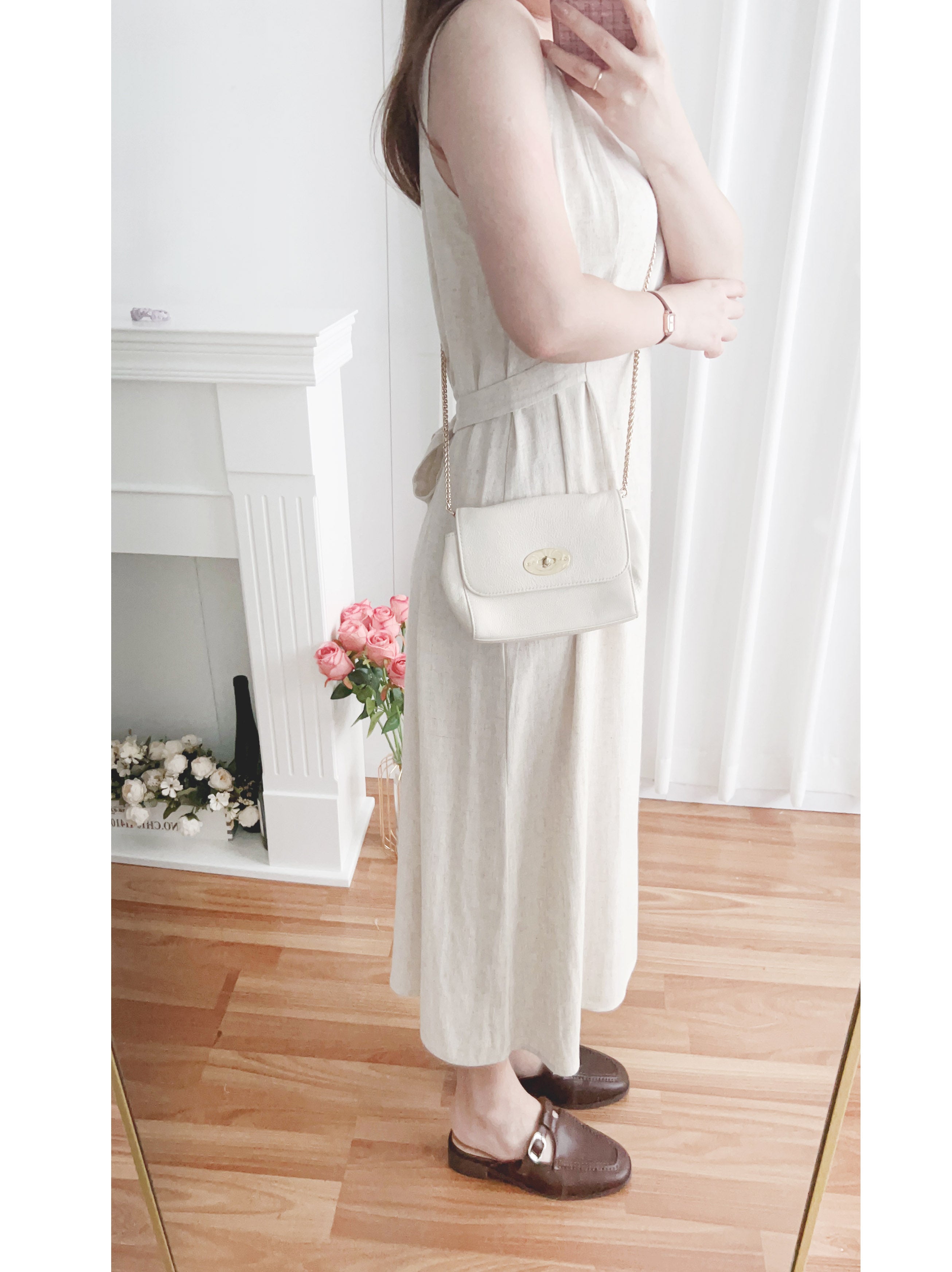 Square Collar 棉麻文青仙氣淺方領修腰, Dress/ DS9301 (湖水綠 MediumAquamarine sold out)