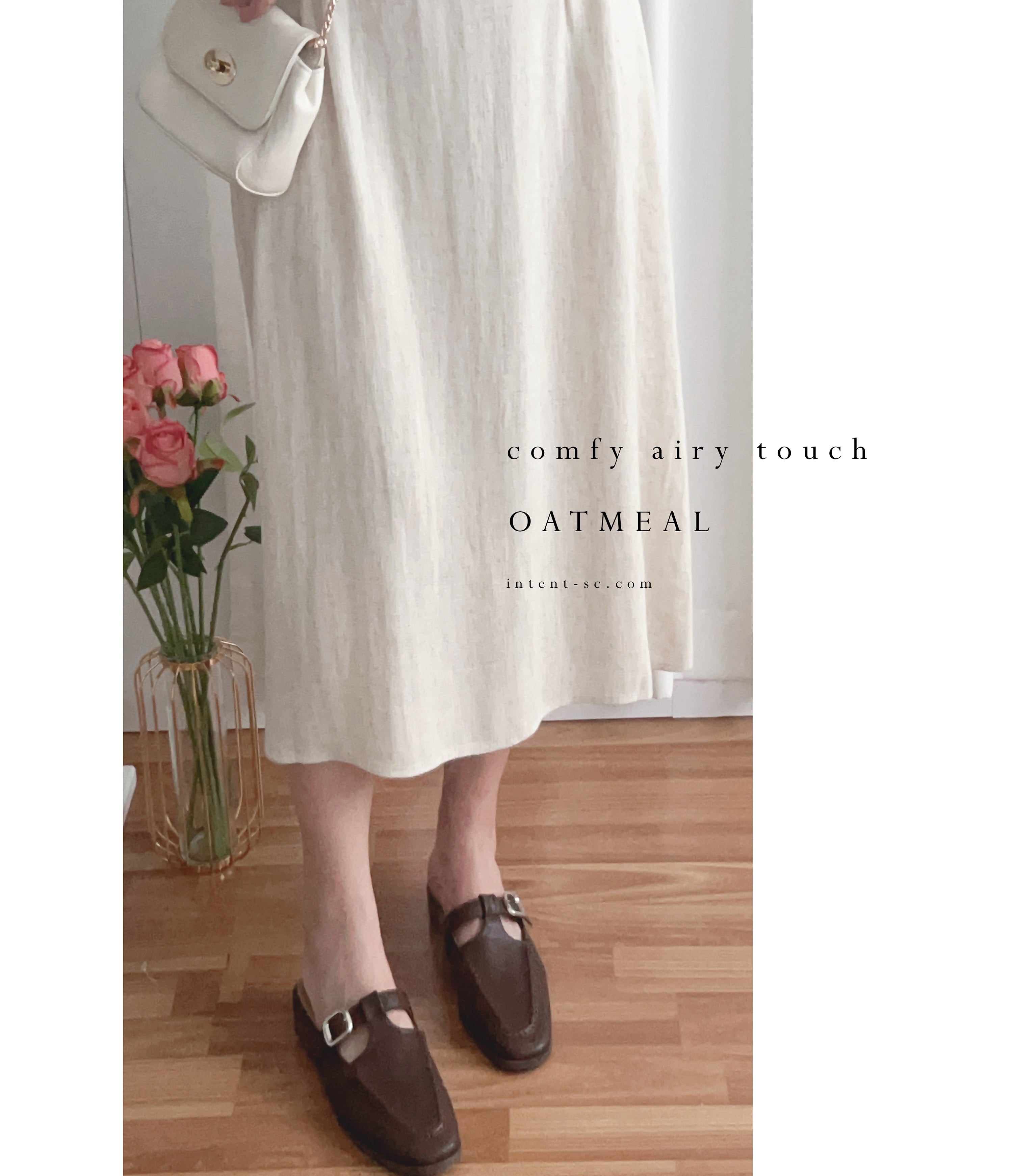 Square Collar 棉麻文青仙氣淺方領修腰, Dress/ DS9301 (湖水綠 MediumAquamarine sold out)