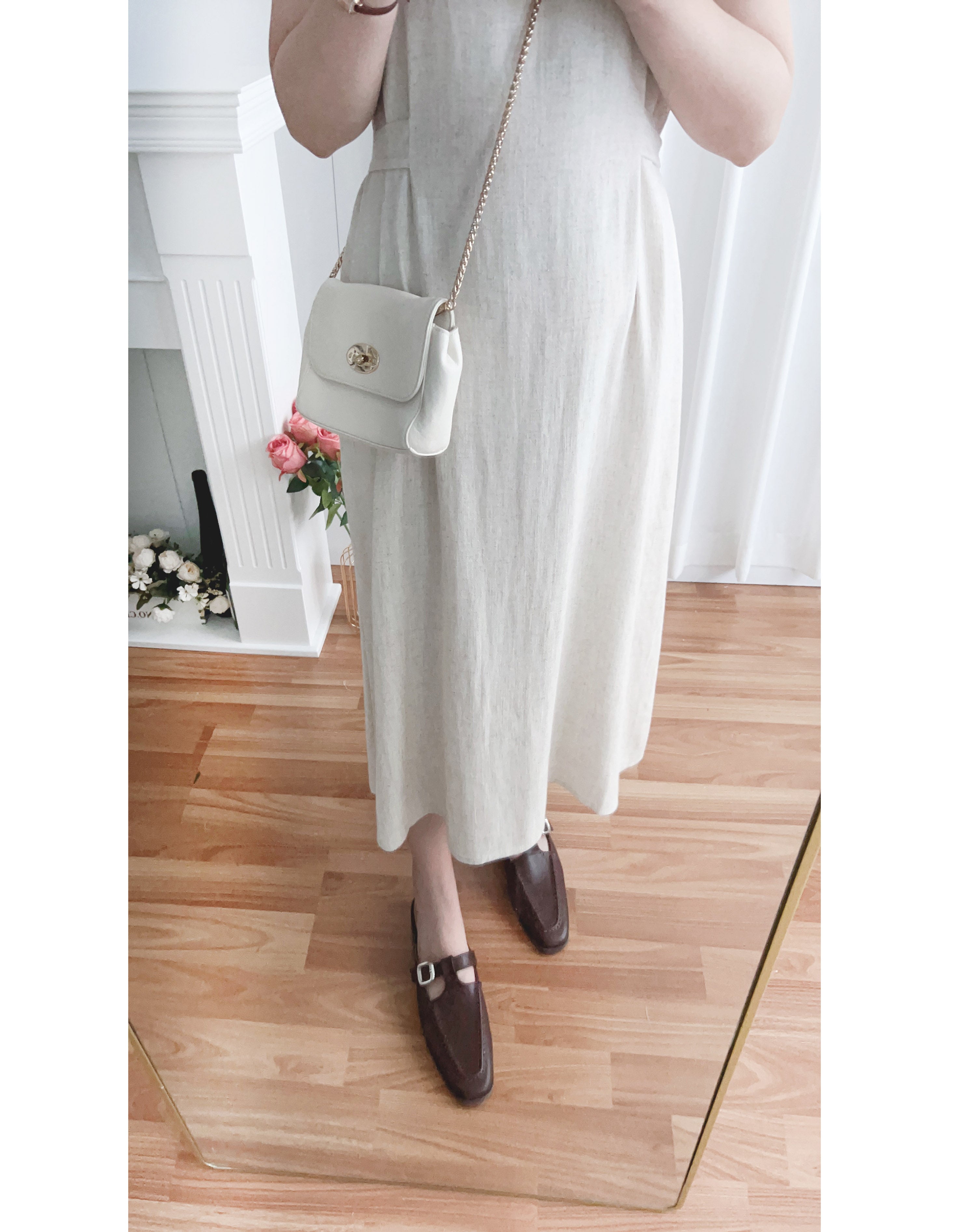 Square Collar 棉麻文青仙氣淺方領修腰, Dress/ DS9301 (湖水綠 MediumAquamarine sold out)