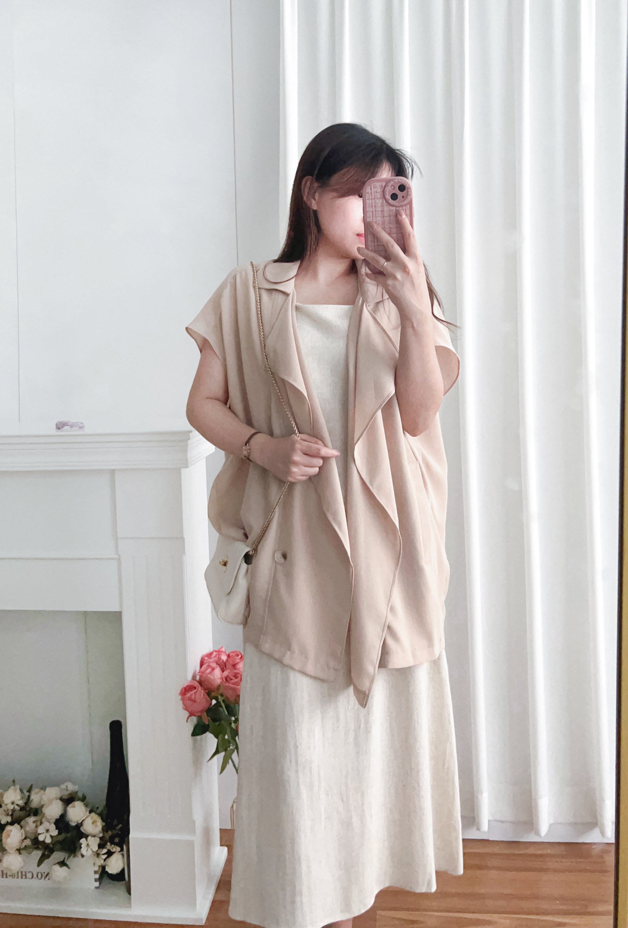 Square Collar 棉麻文青仙氣淺方領修腰, Dress/ DS9301 (湖水綠 MediumAquamarine sold out)
