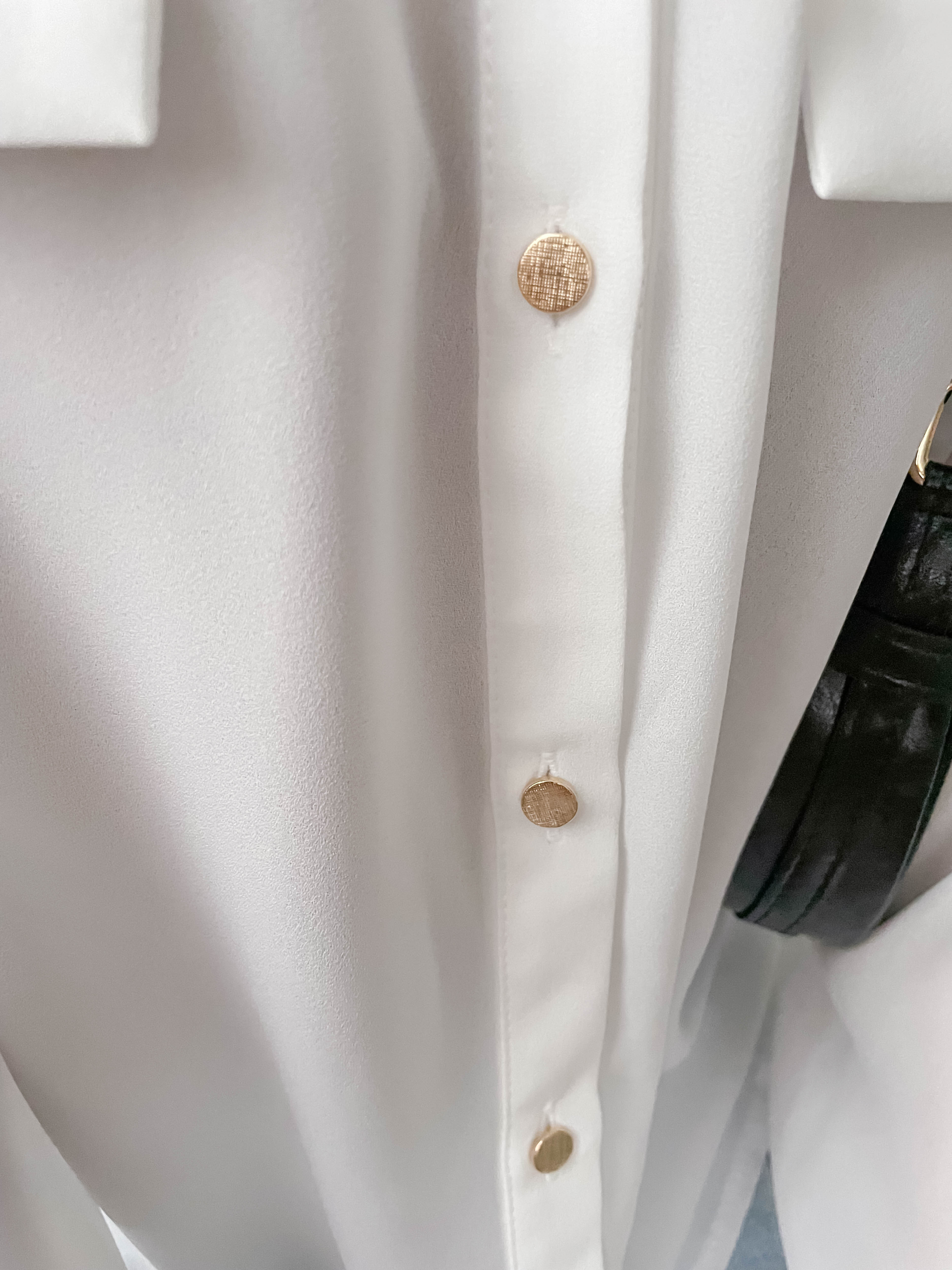 Button Collar 磨砂金鈕裝飾質感雪紡上衣, Blouse/ BU8972