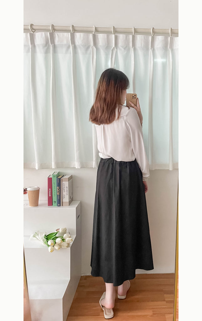 Asymmetrical 不規則口袋後橡筋傘裙, Skirt/ SK8741