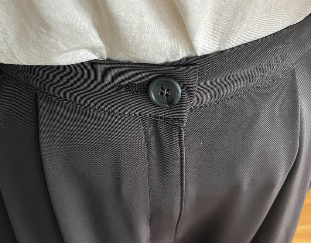 Jersey 修飾腿形100%防皺高質垂感雲石鈕闊腳褲, Pants/ PT8398 (百搭炭黑 Charcoal sold out)