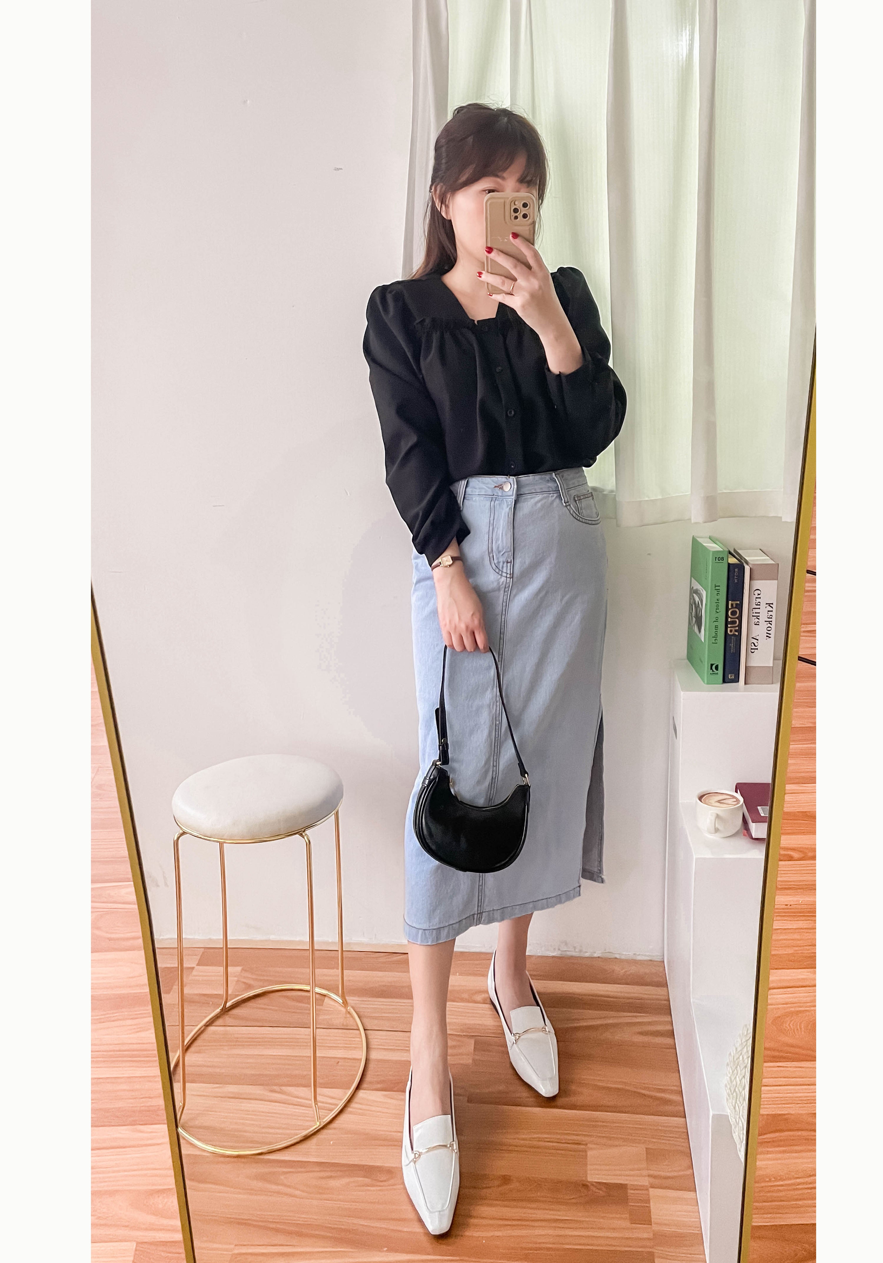 !Limited best deal! Ruffle collar 日常花邊方領口雪紡棉上衣, Blouse/ BU8971