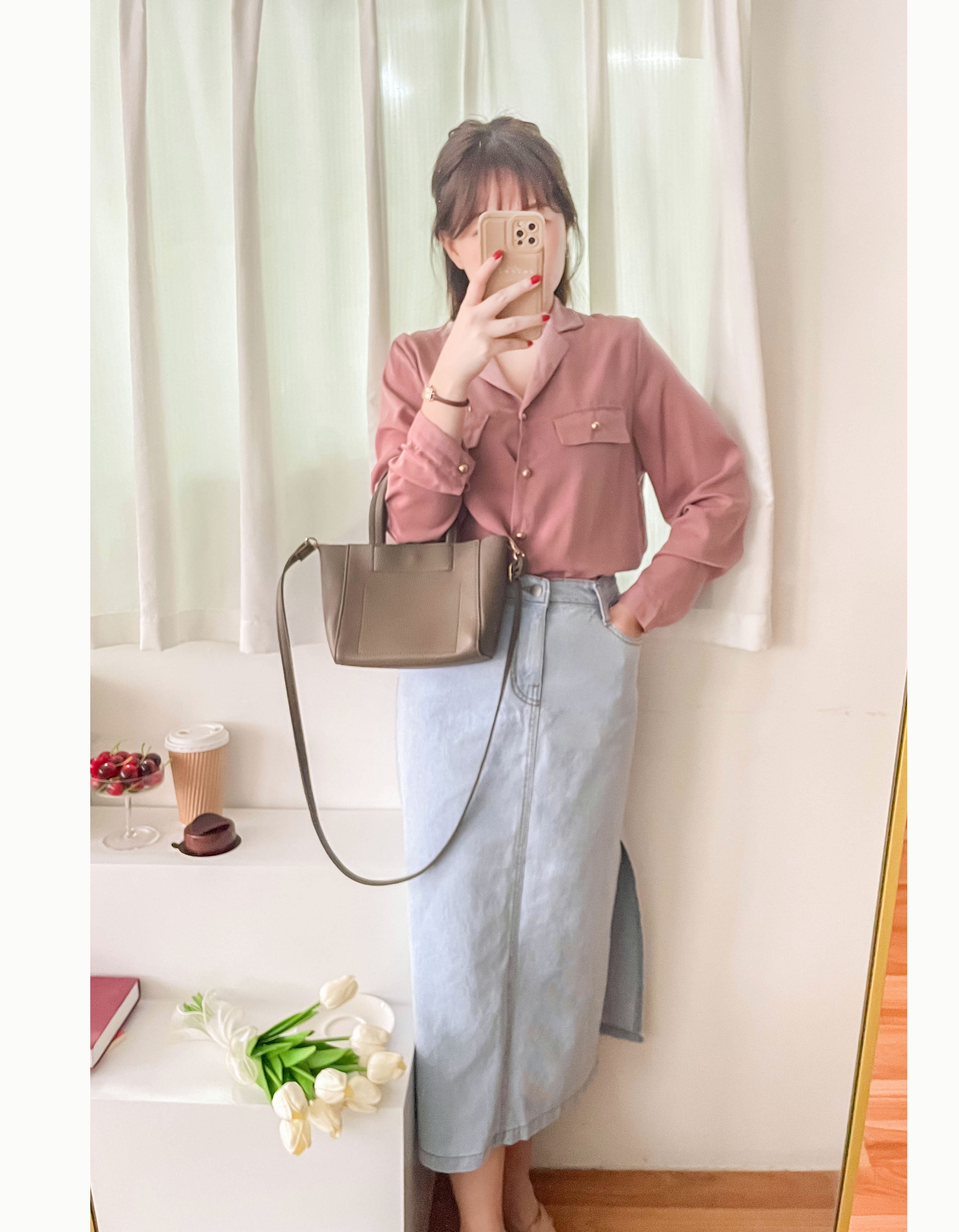 Denim 不貼直身側開叉牛仔裙, Skirt/ SK8742