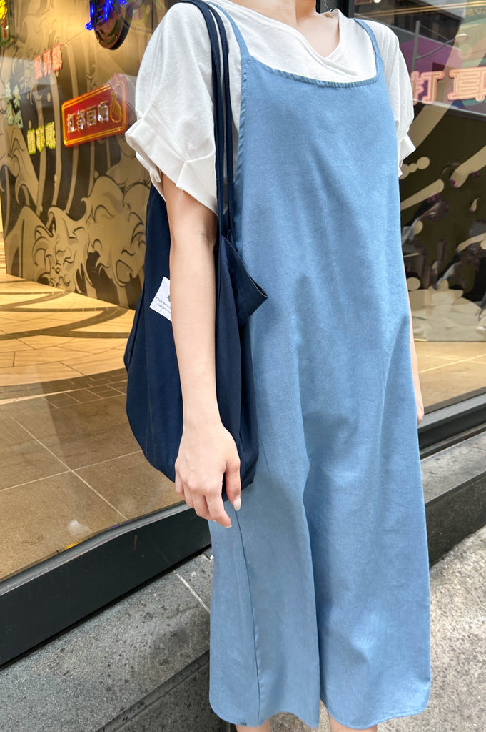 Denim Alice 背部設計吊帶口袋牛仔裙, Dress/ DS9304