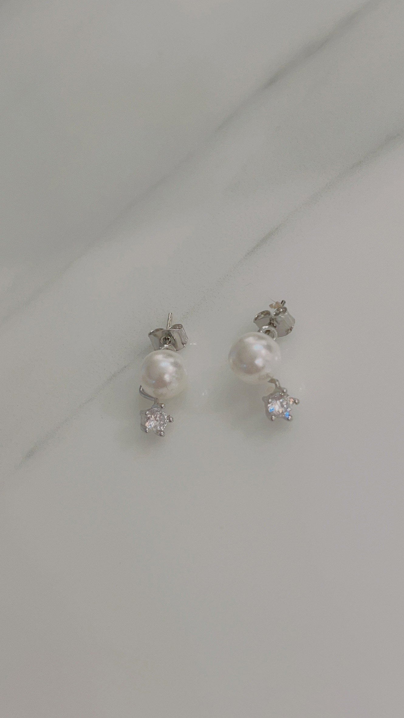Two way Pearl&crystal, Earrings/ ER8334