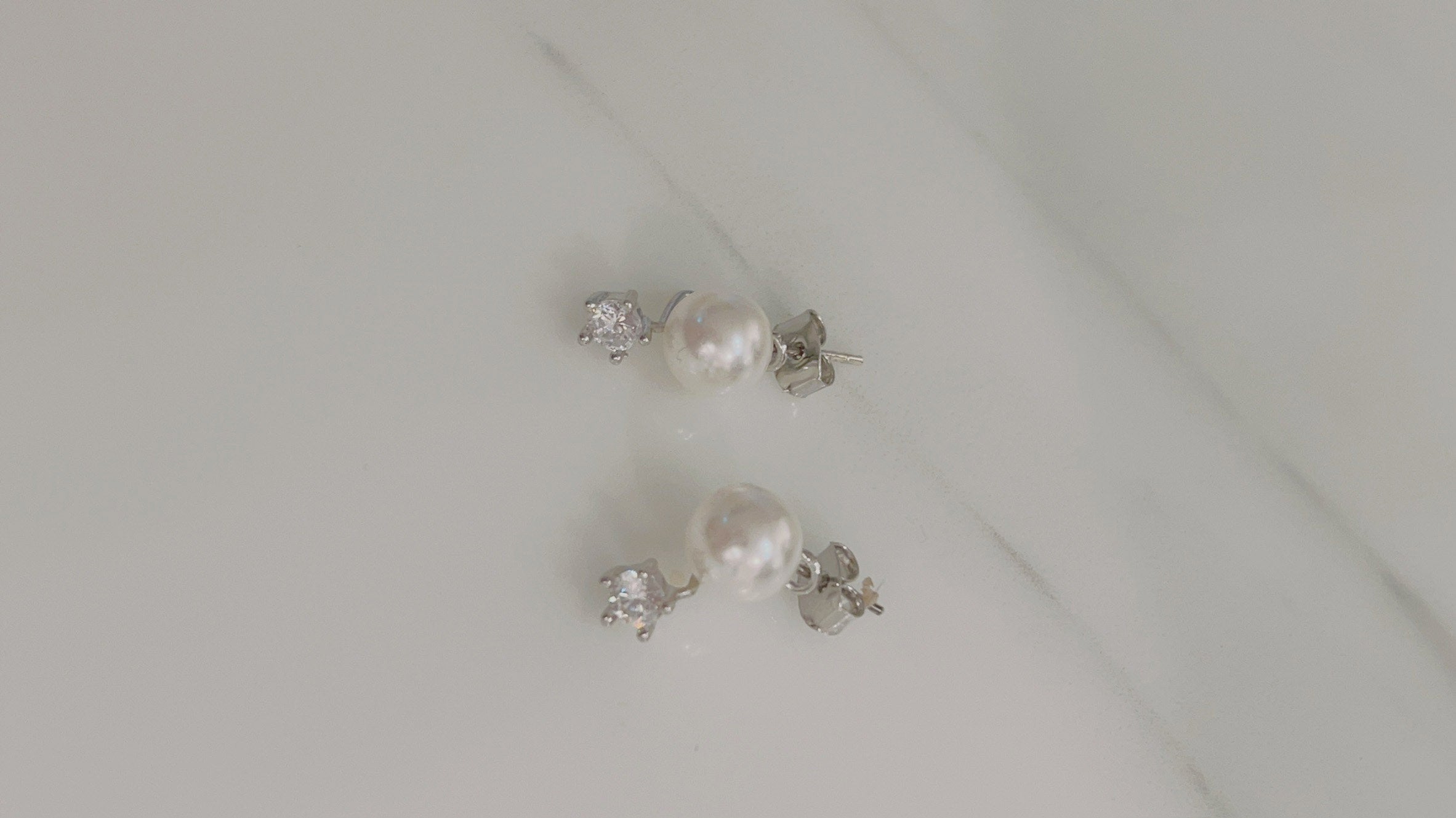 Two way Pearl&crystal, Earrings/ ER8334