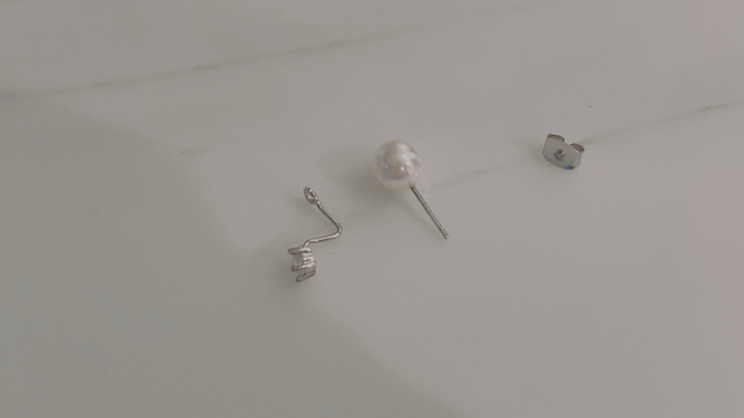 Two way Pearl&crystal, Earrings/ ER8334