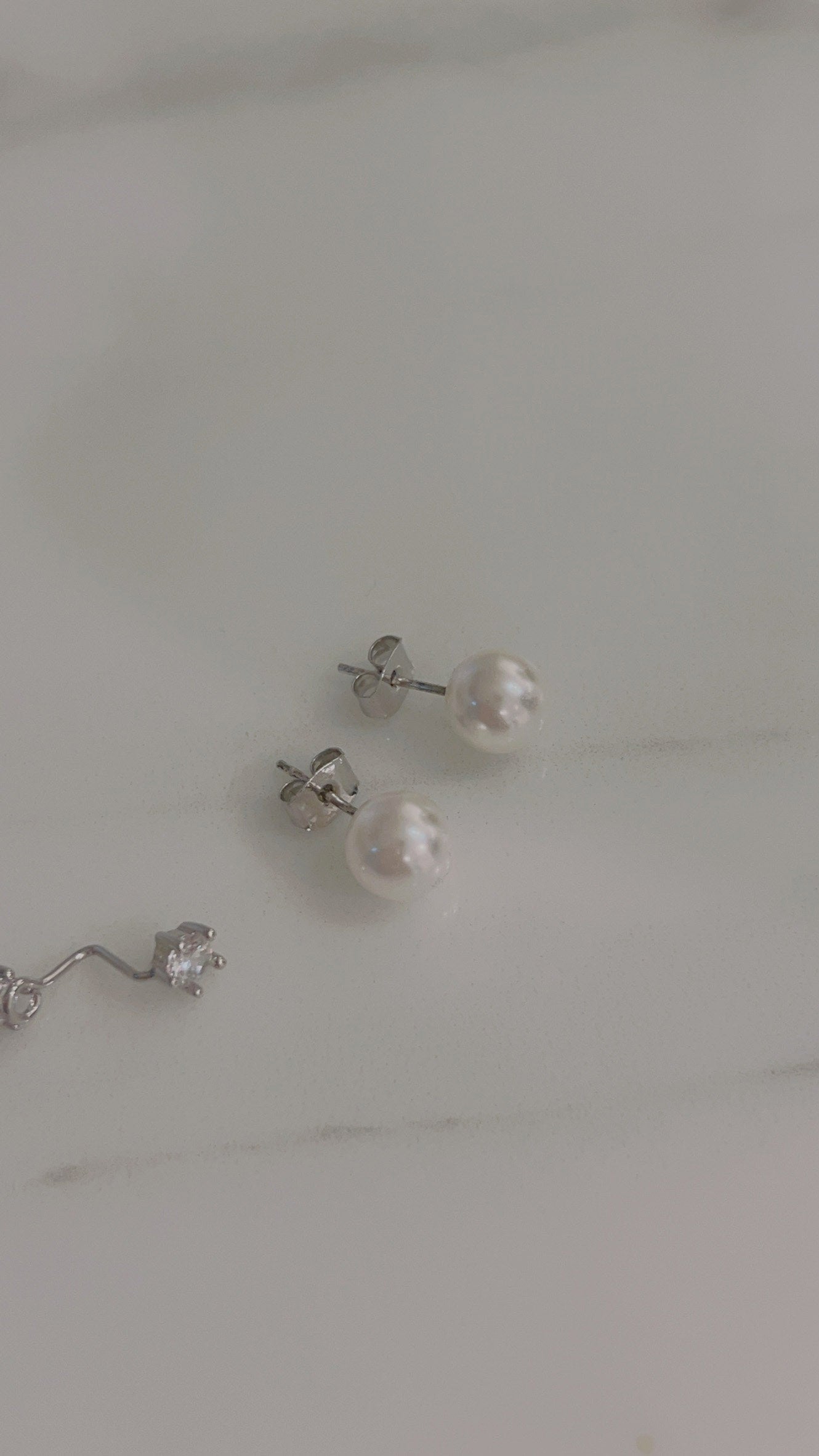 Two way Pearl&crystal, Earrings/ ER8334