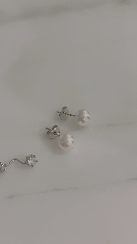 Two way Pearl&crystal, Earrings/ ER8334