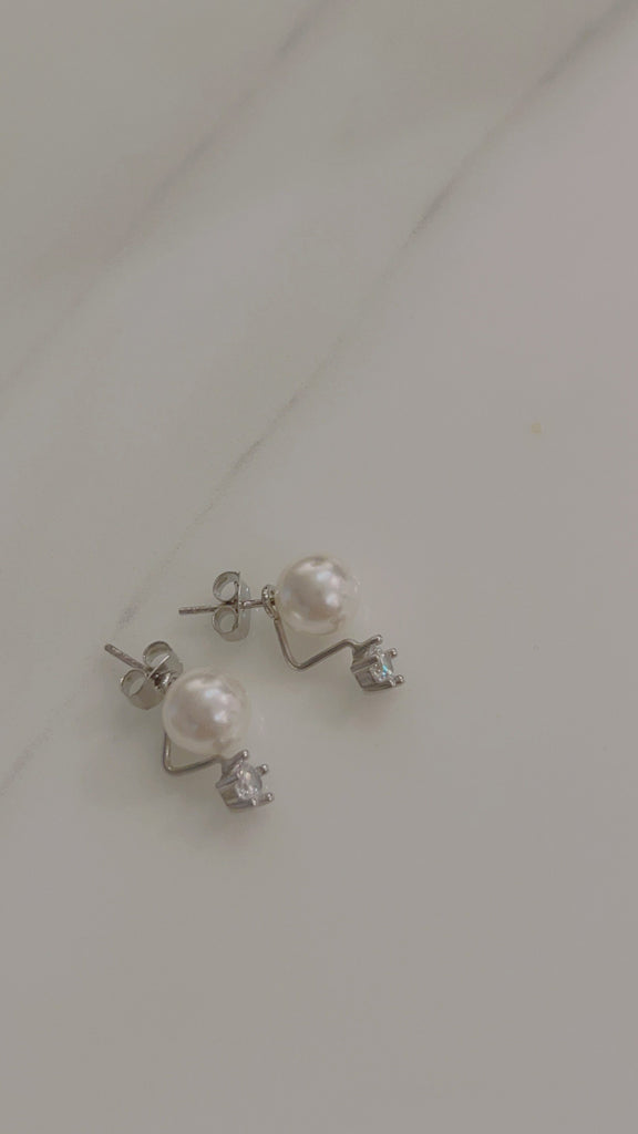 Two way Pearl&crystal, Earrings/ ER8334