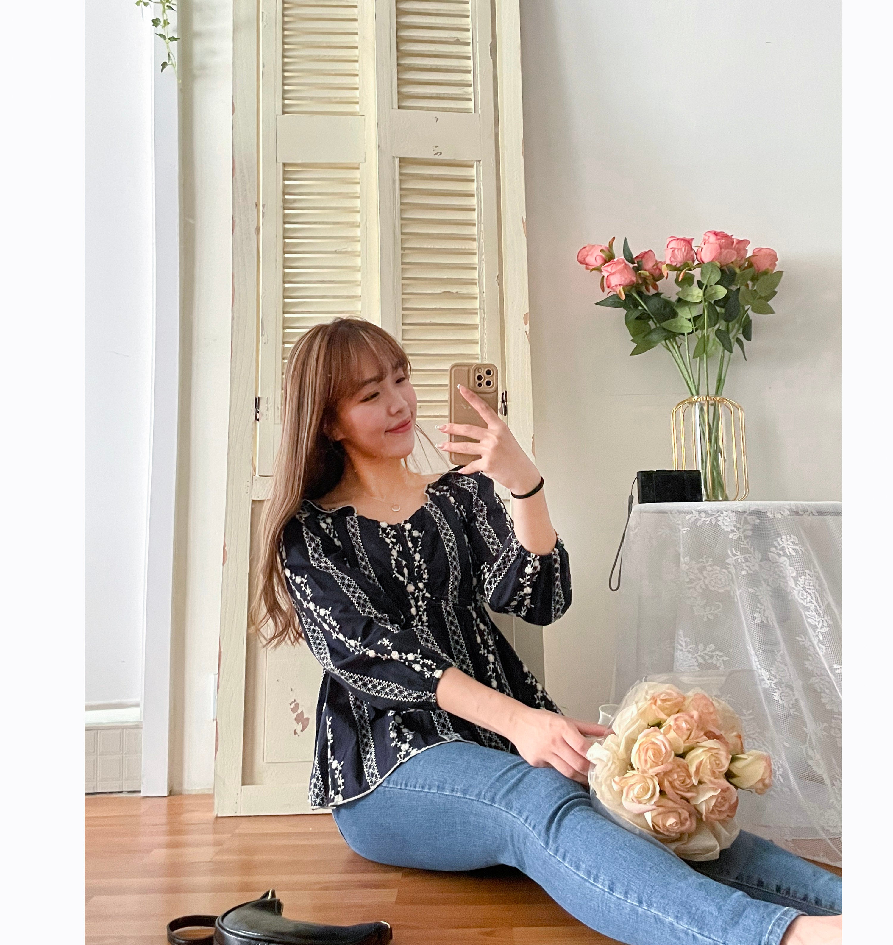 Ethnic 民族繡花修腰傘形上衣, Blouse/ BU8978 (不設訂貨款)