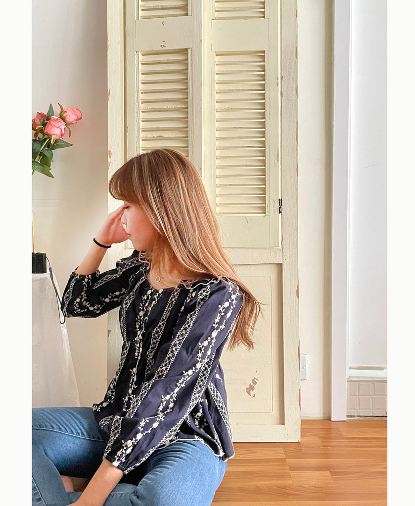 Ethnic 民族繡花修腰傘形上衣, Blouse/ BU8978 (不設訂貨款)