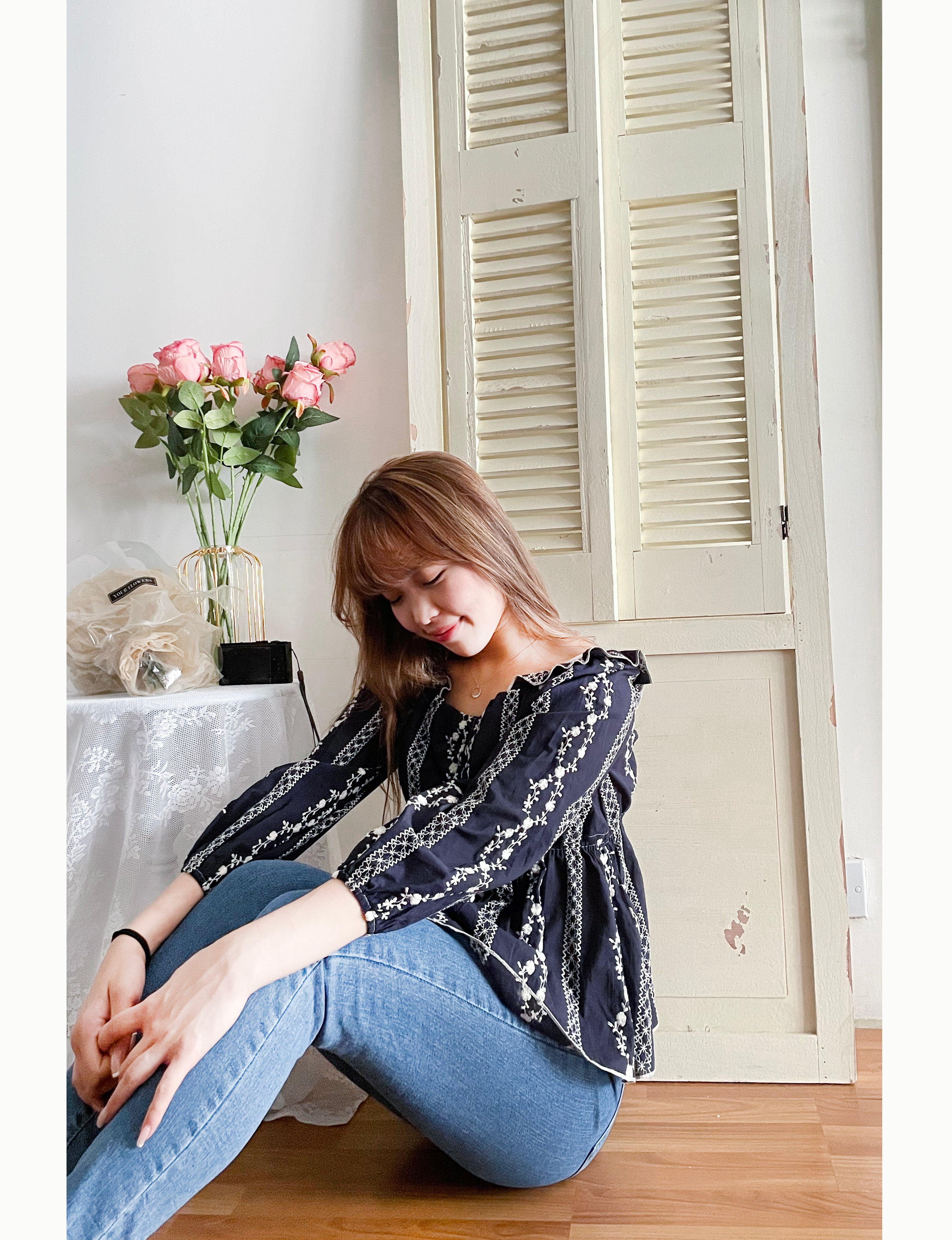 Ethnic 民族繡花修腰傘形上衣, Blouse/ BU8978 (不設訂貨款)