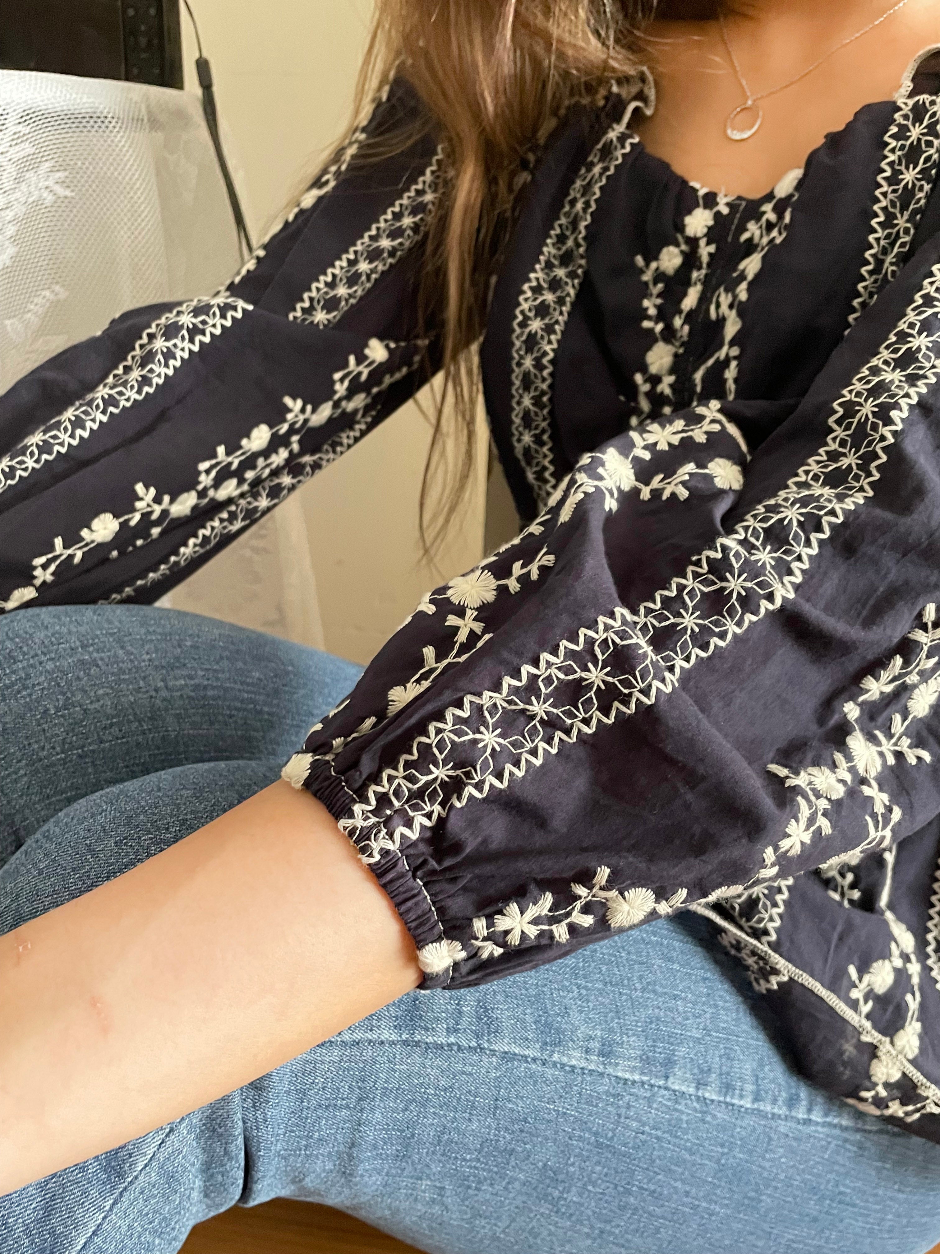 Ethnic 民族繡花修腰傘形上衣, Blouse/ BU8978 (不設訂貨款)