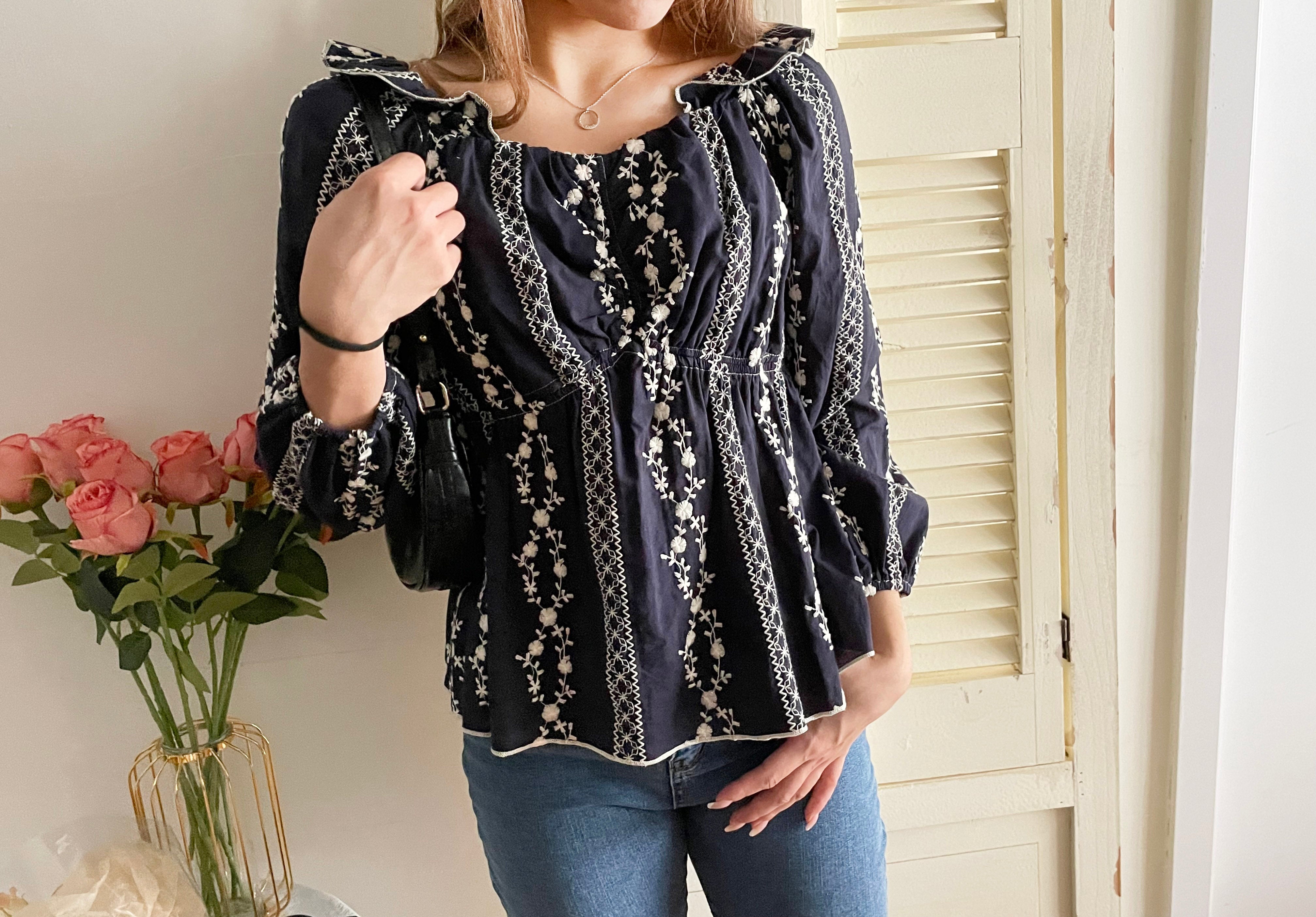 Ethnic 民族繡花修腰傘形上衣, Blouse/ BU8978 (不設訂貨款)