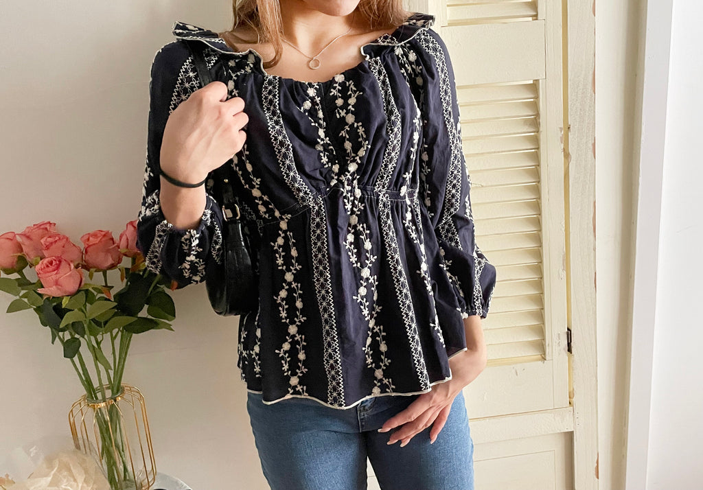 Ethnic 民族繡花修腰傘形上衣, Blouse/ BU8978 (不設訂貨款)