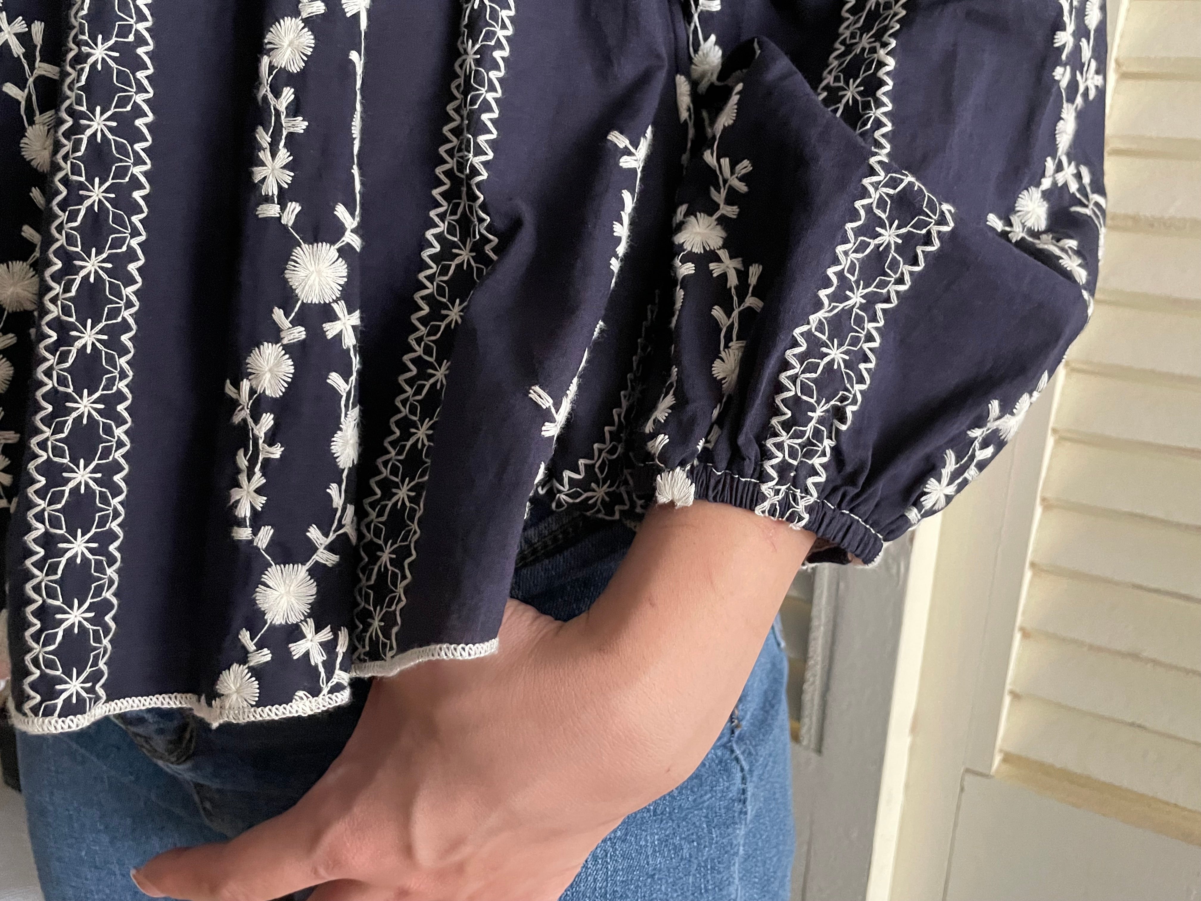 Ethnic 民族繡花修腰傘形上衣, Blouse/ BU8978 (不設訂貨款)