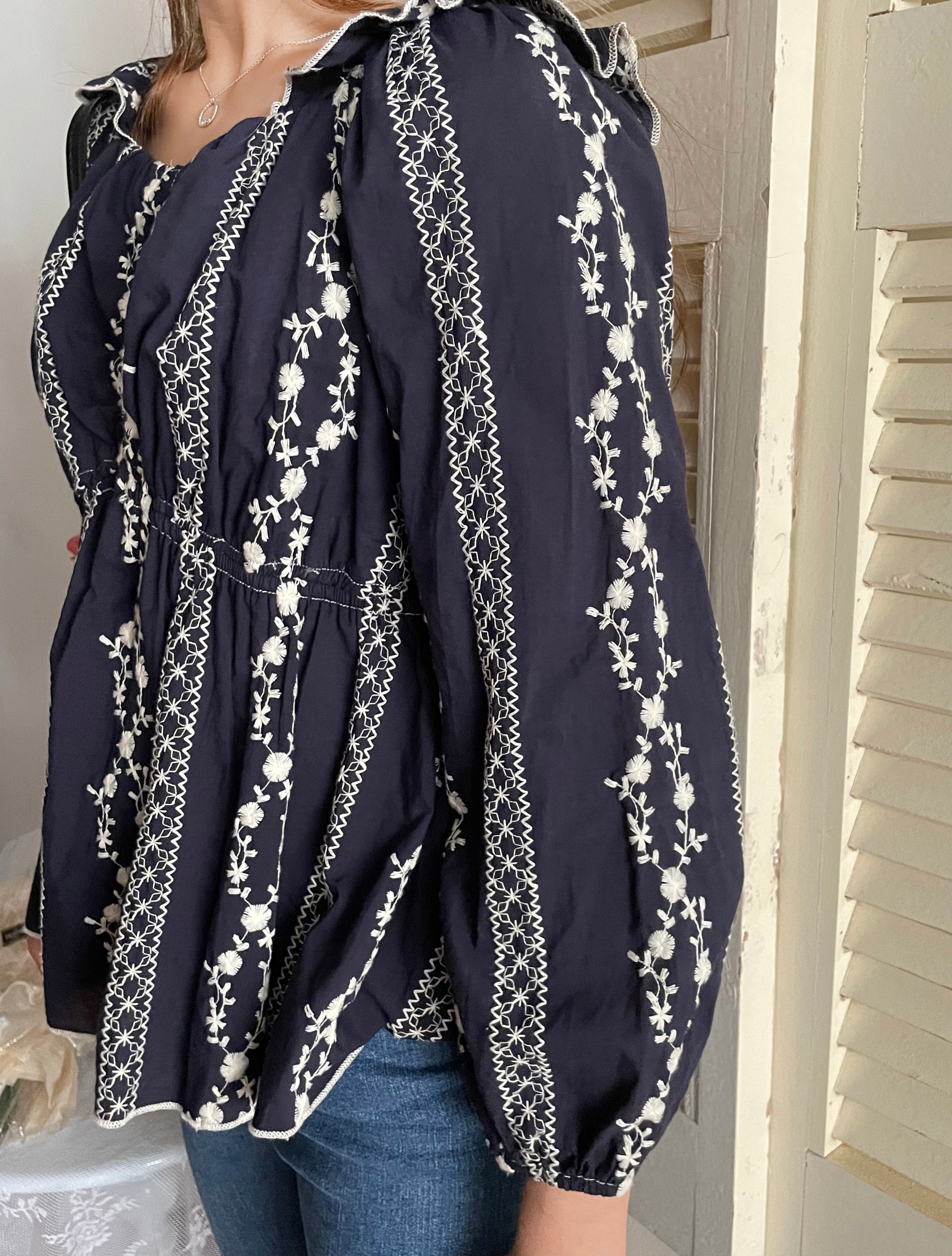 Ethnic 民族繡花修腰傘形上衣, Blouse/ BU8978 (不設訂貨款)