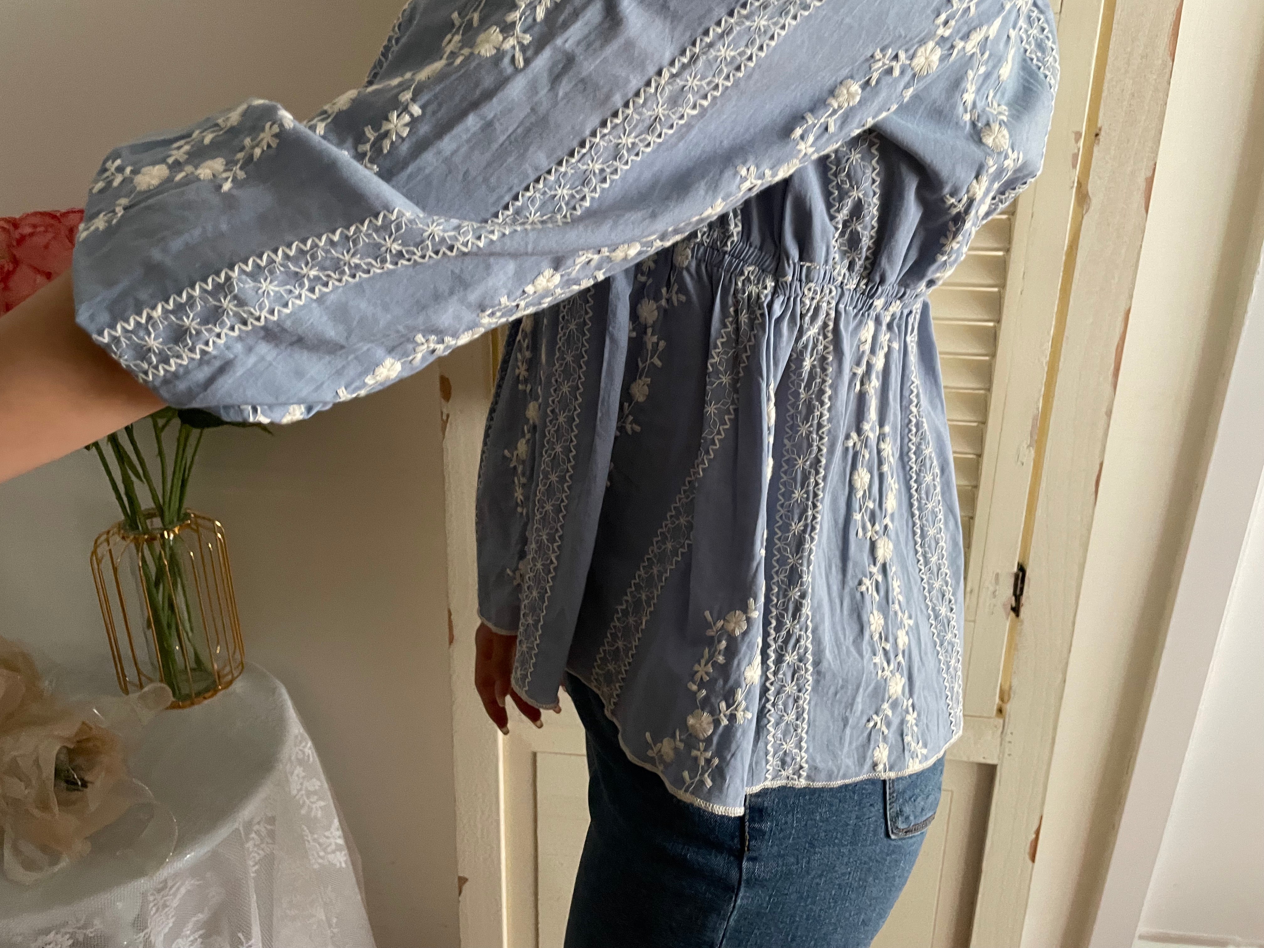 Ethnic 民族繡花修腰傘形上衣, Blouse/ BU8978 (不設訂貨款)