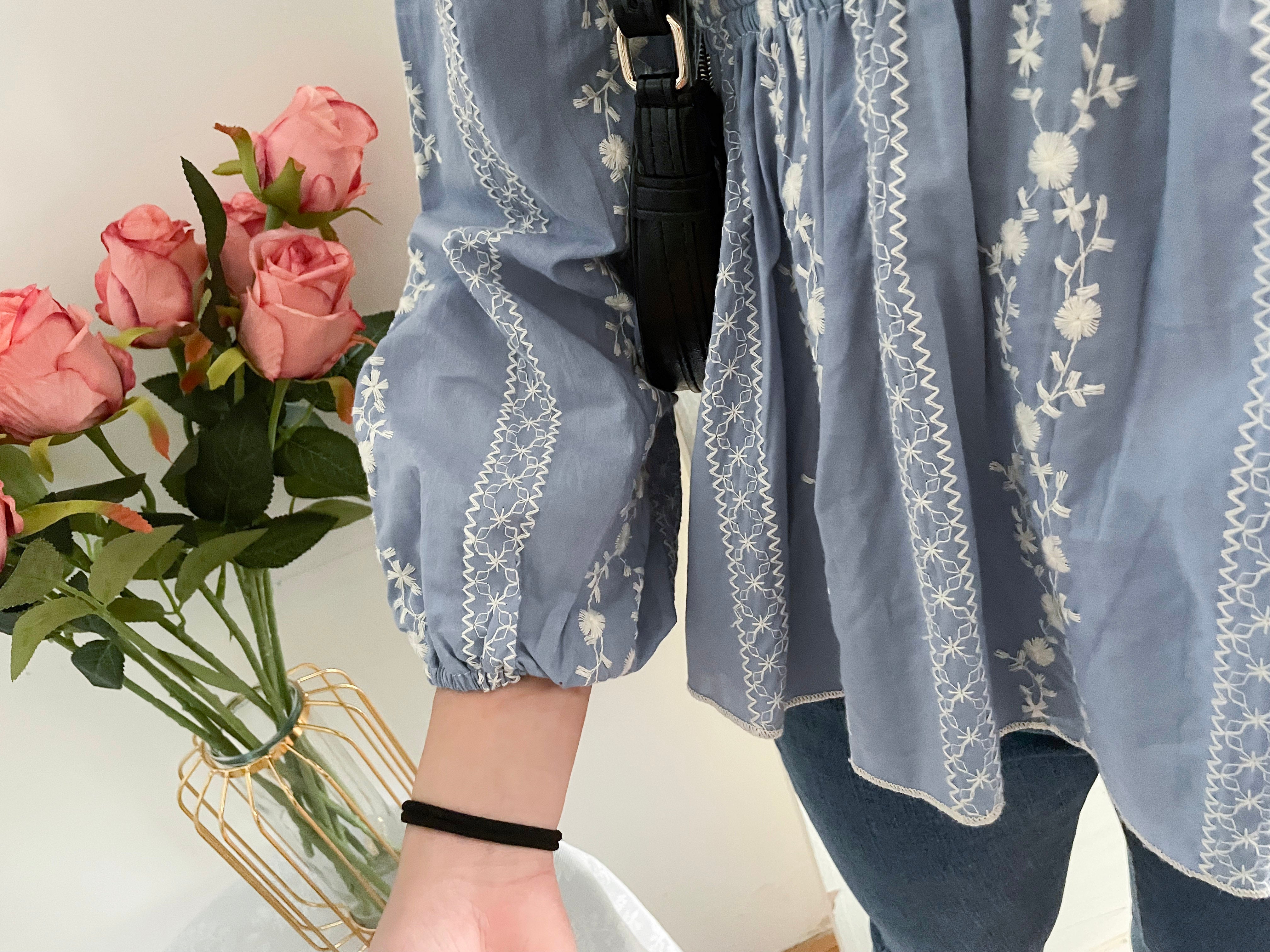 Ethnic 民族繡花修腰傘形上衣, Blouse/ BU8978 (不設訂貨款)