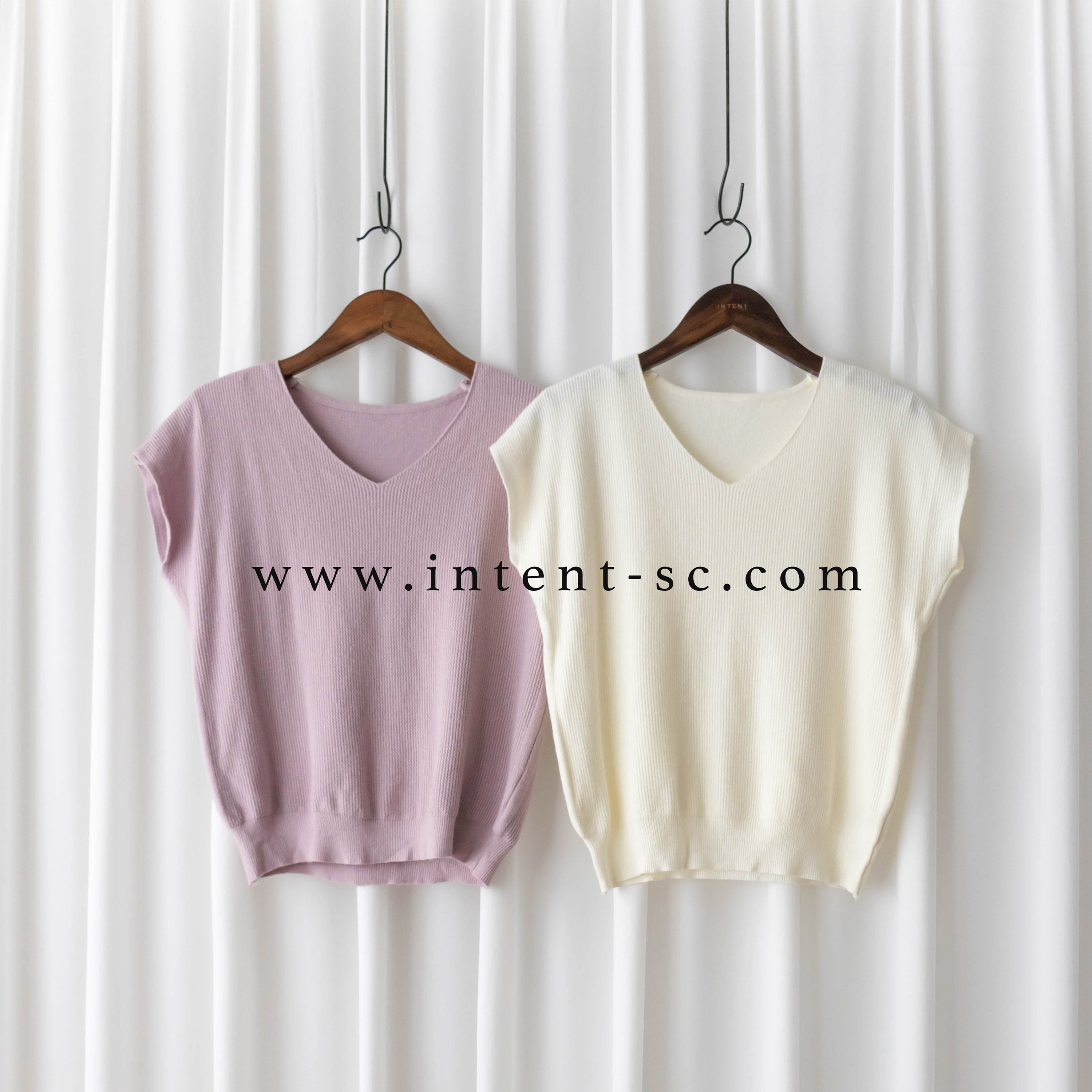 Knit 小袖V領棉棉針織上衣, Top/ TP8880