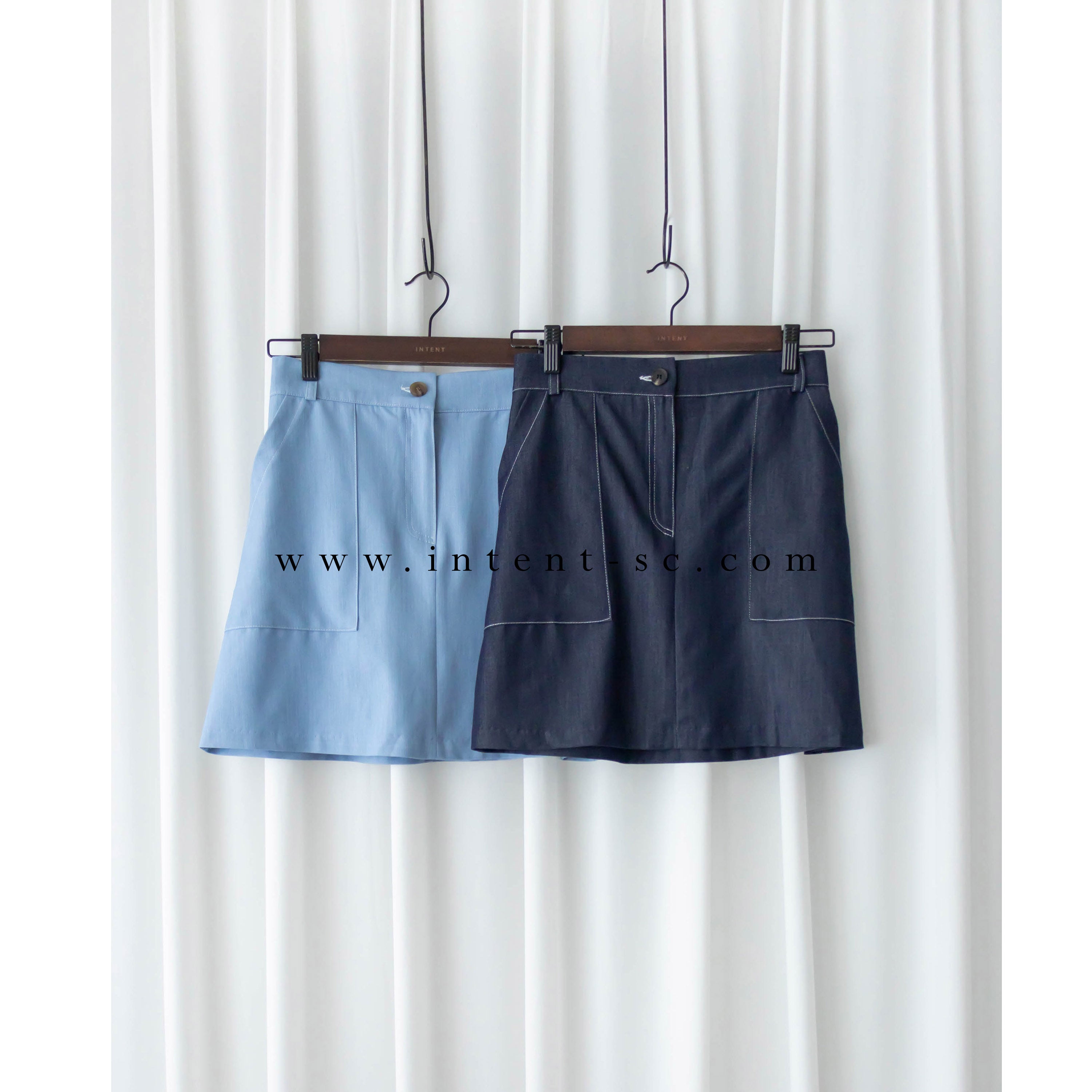 Slim a-line Denim 超舒適輕身寬鬆牛仔色車線, Skirt/ SK8728 (Midnightblue sold out)