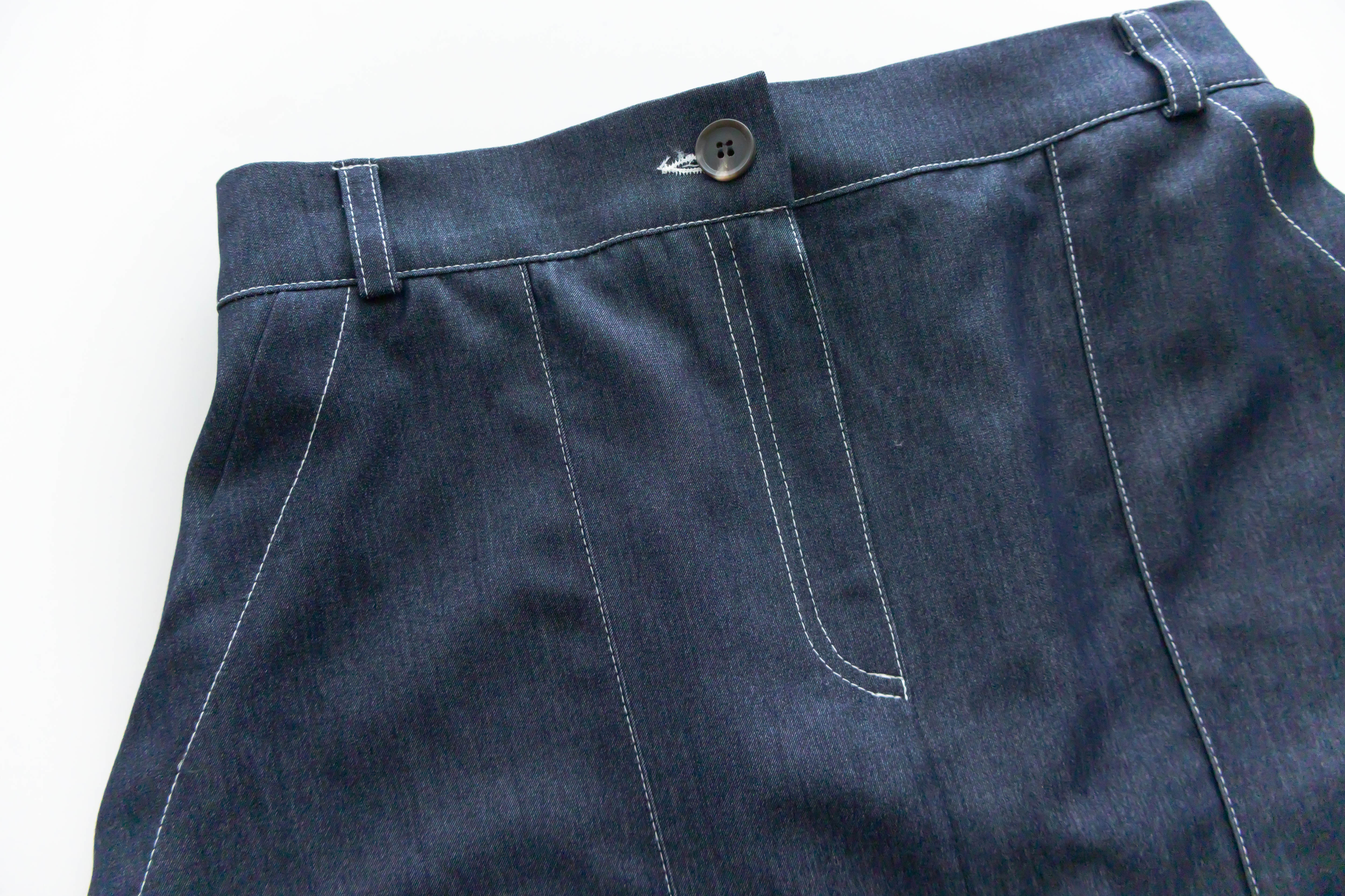 Slim a-line Denim 超舒適輕身寬鬆牛仔色車線, Skirt/ SK8728 (Midnightblue sold out)