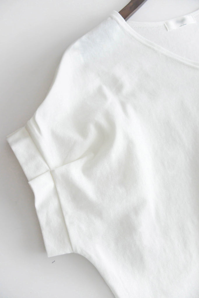 Pin Sleeve 棉質交疊V領花花袖上衣, Top/ BU8960 (white sold out)