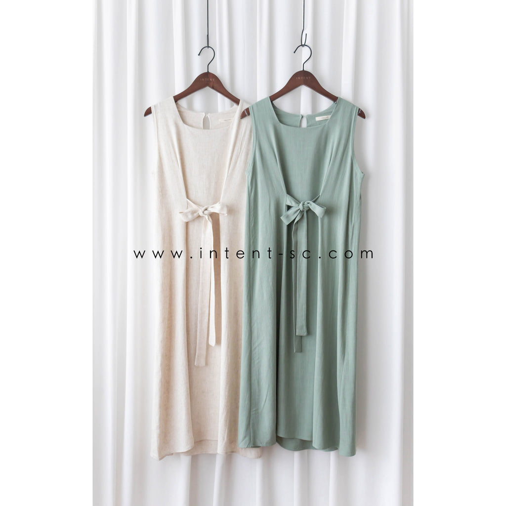 Square Collar 棉麻文青仙氣淺方領修腰, Dress/ DS9301 (湖水綠 MediumAquamarine sold out)