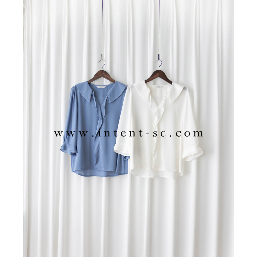 Sophist 垂感立體領口雙層手袖雪紡, Blouse/ BU8961